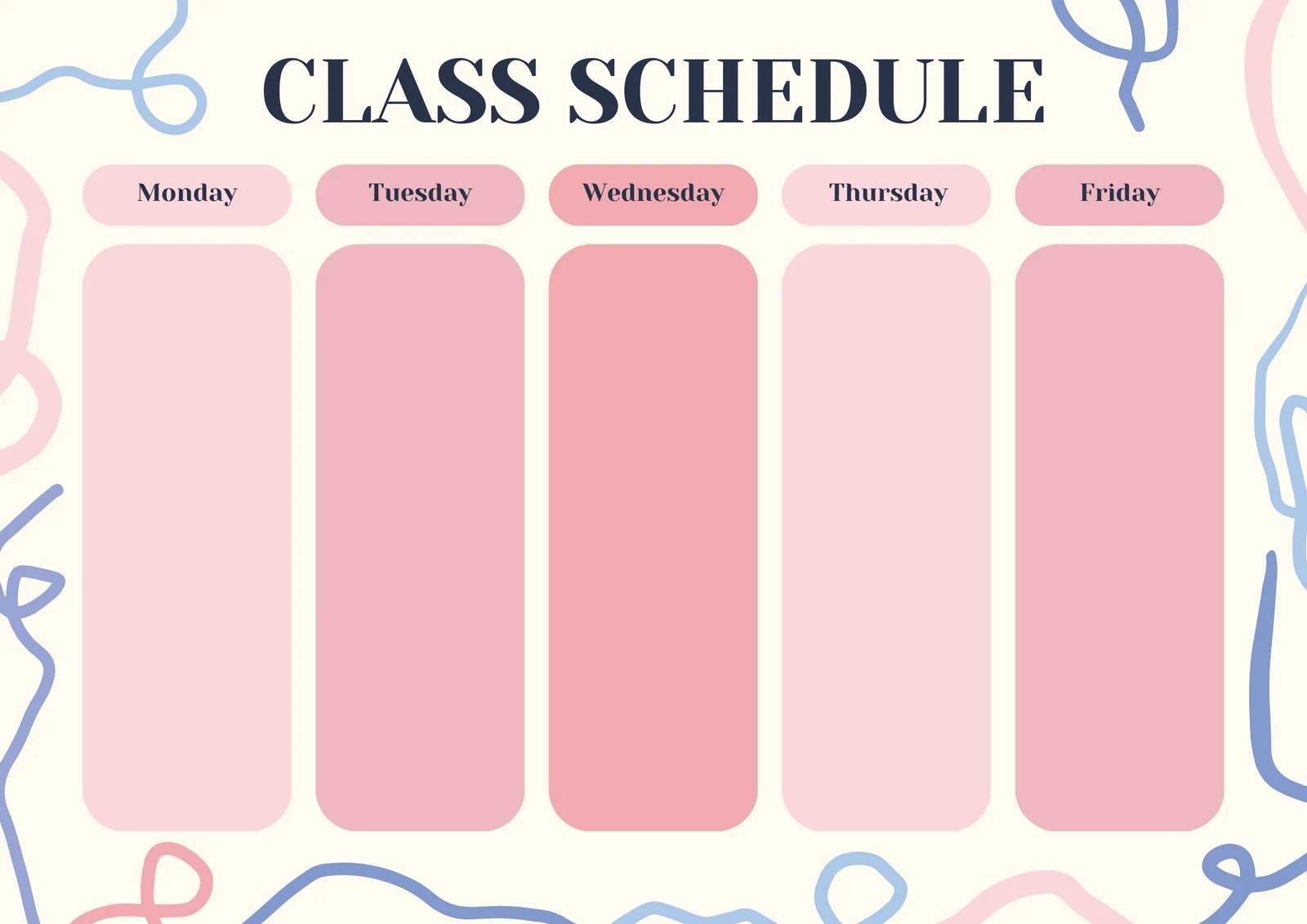 Free Printable Class Schedule Templates To Customize Canva