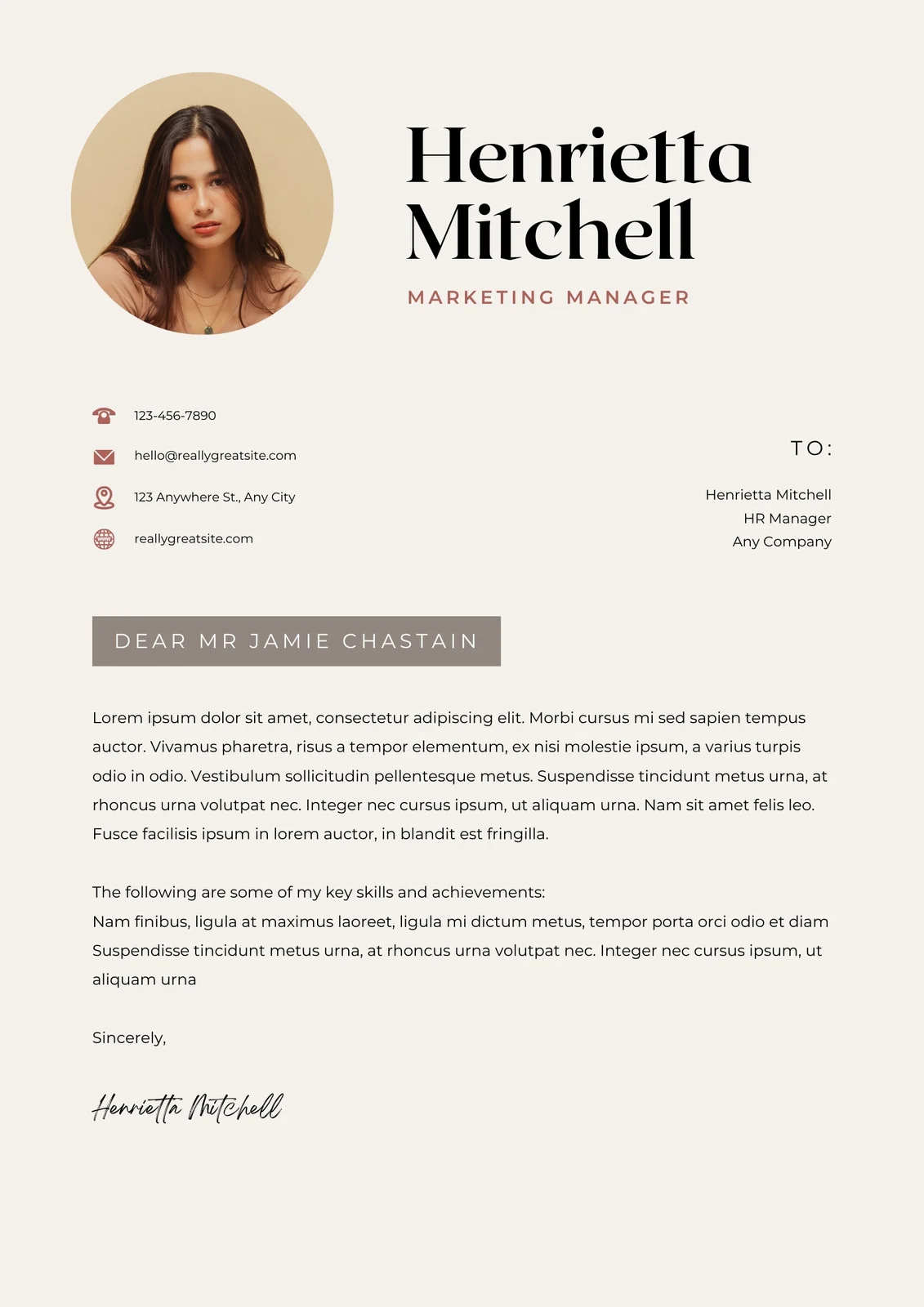 Free Printable Cover Letter Templates