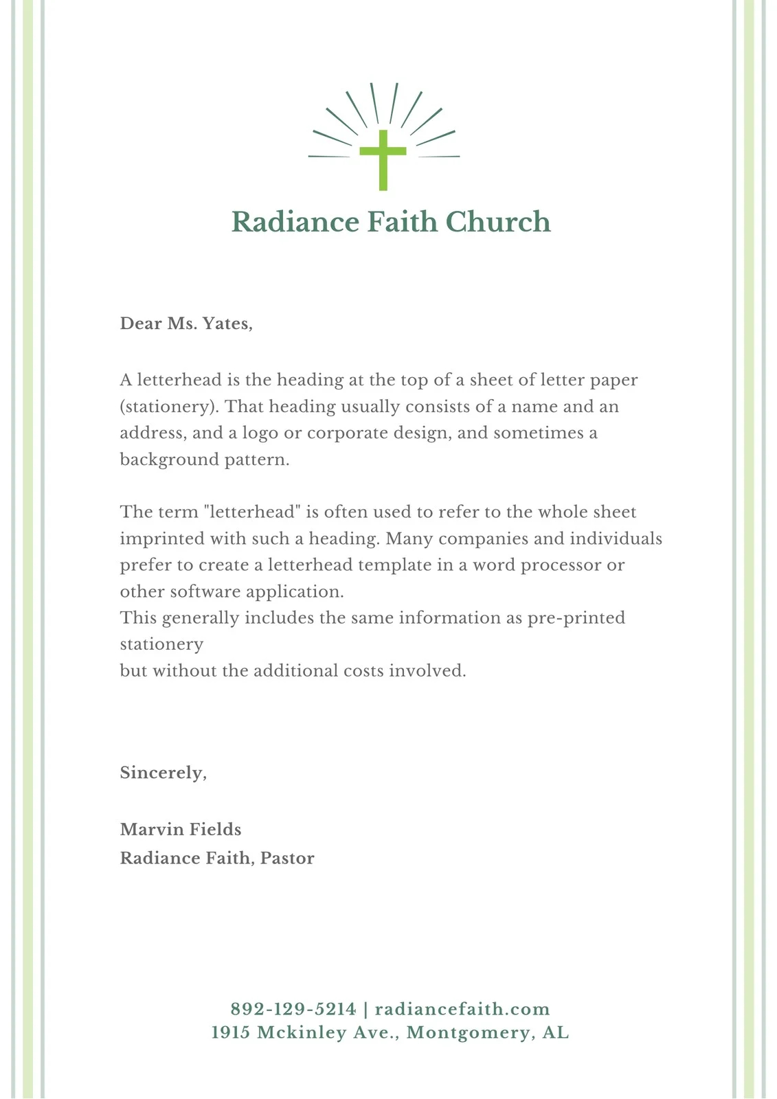 Free Printable Customizable Church Letterhead Templates Canva