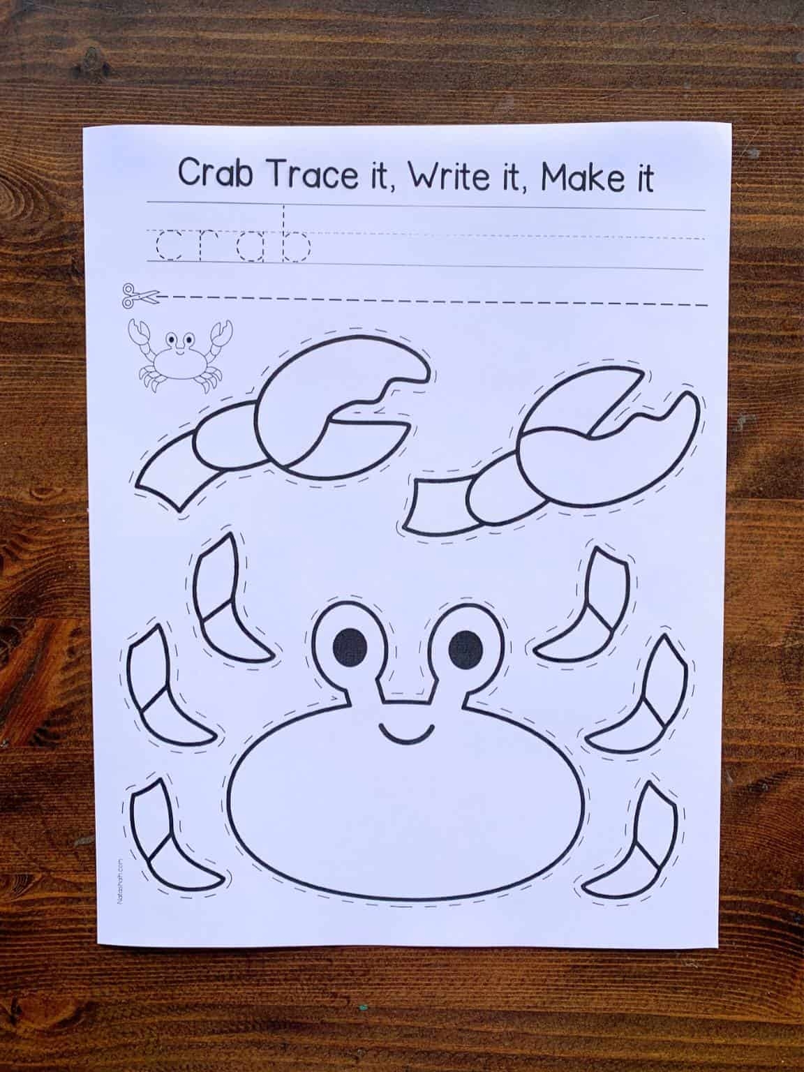 Free Printable Cut And Paste Crab Craft The Artisan Life Free Printable Cut And Paste Crab Craft The Artisan Life