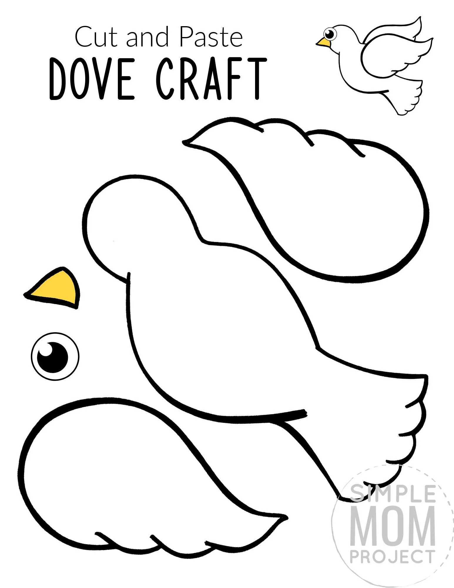 Free Printable Cut And Paste Dove Craft For Kids With Dove Template Simple Mom Project Free Printable Cut And Paste Dove Craft For Kids With Dove Template Simple Mom Project