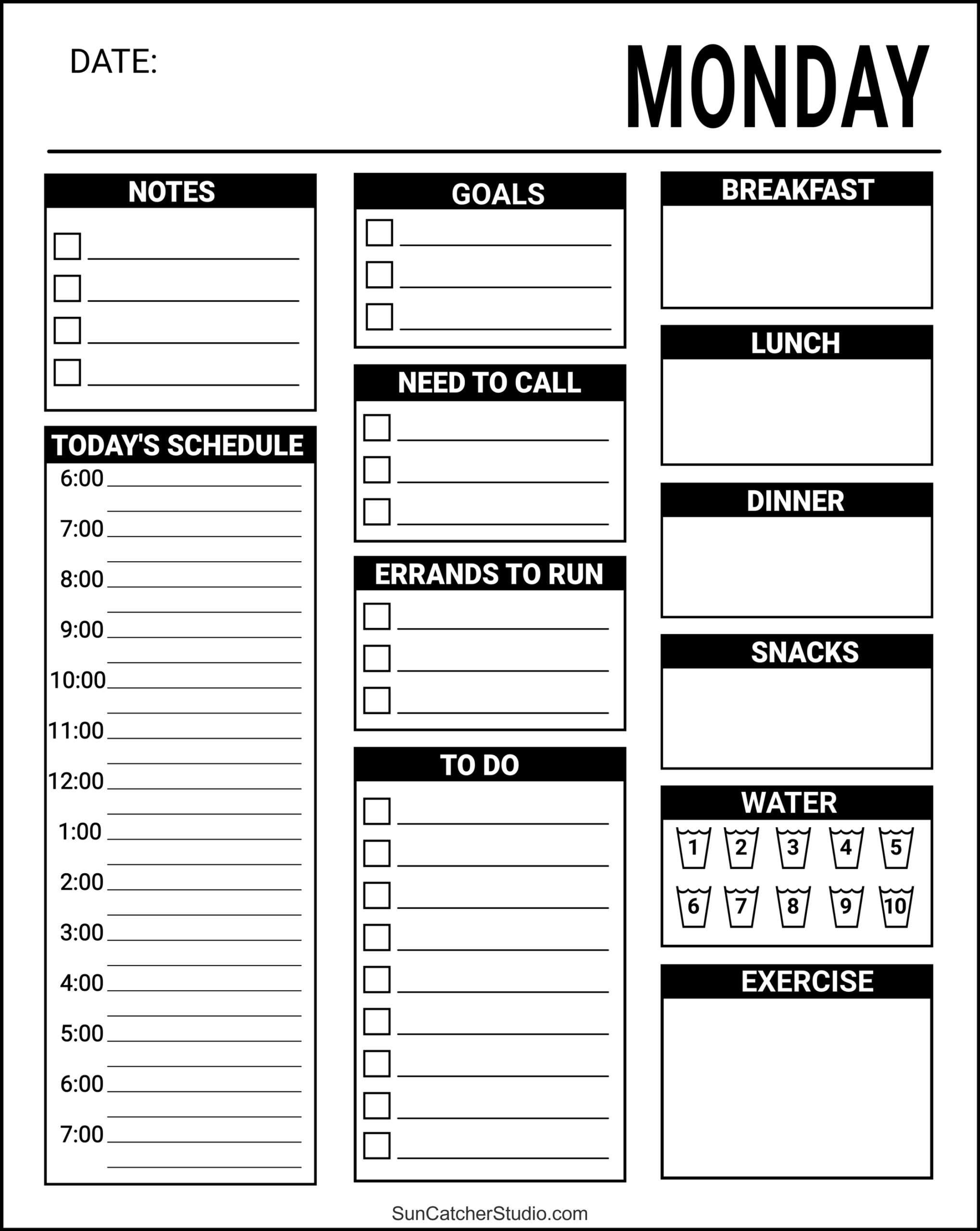 Free Printable Daily Planner Templates