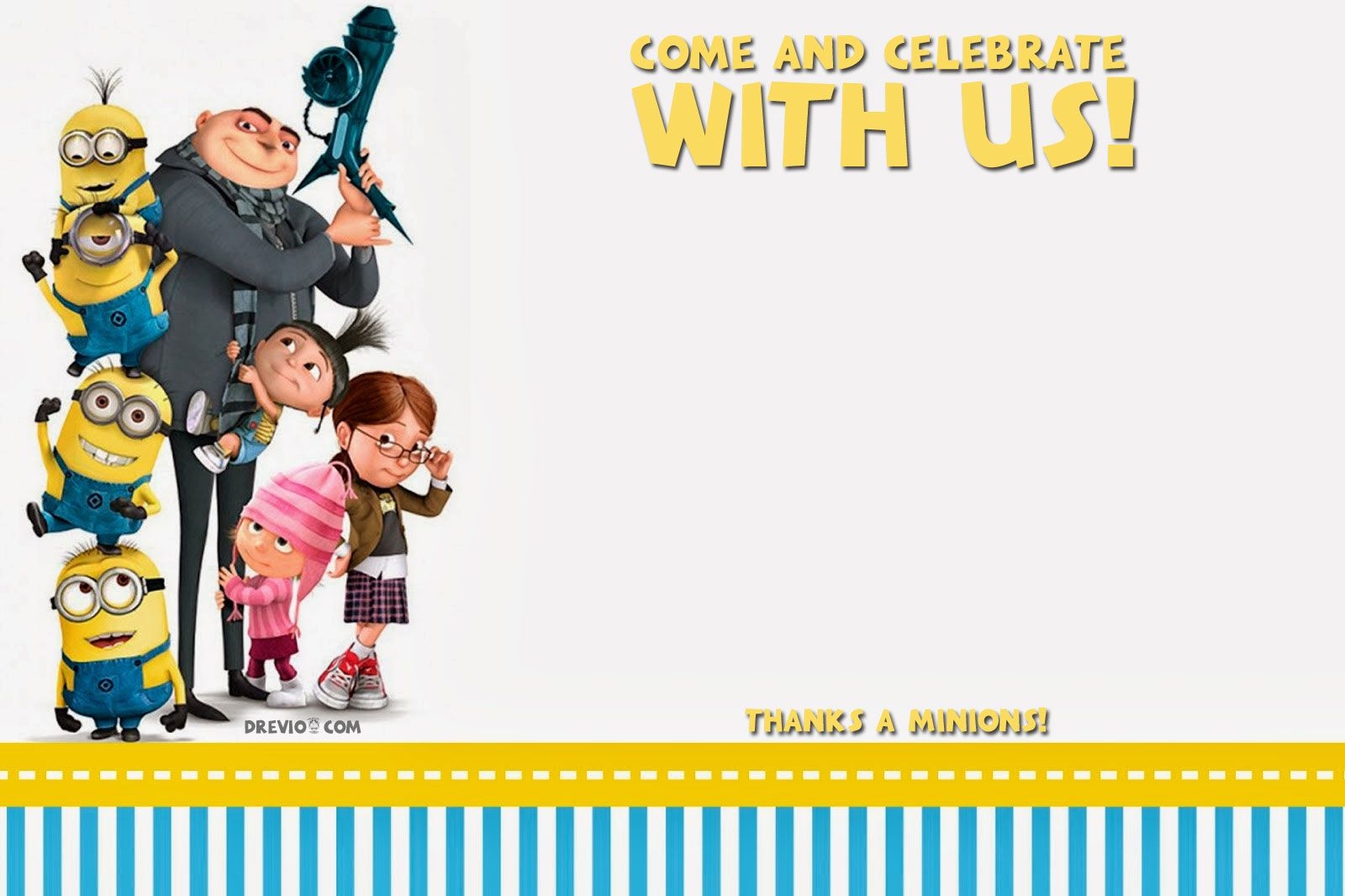 FREE Printable Despicable Me Birthday Invitation Template