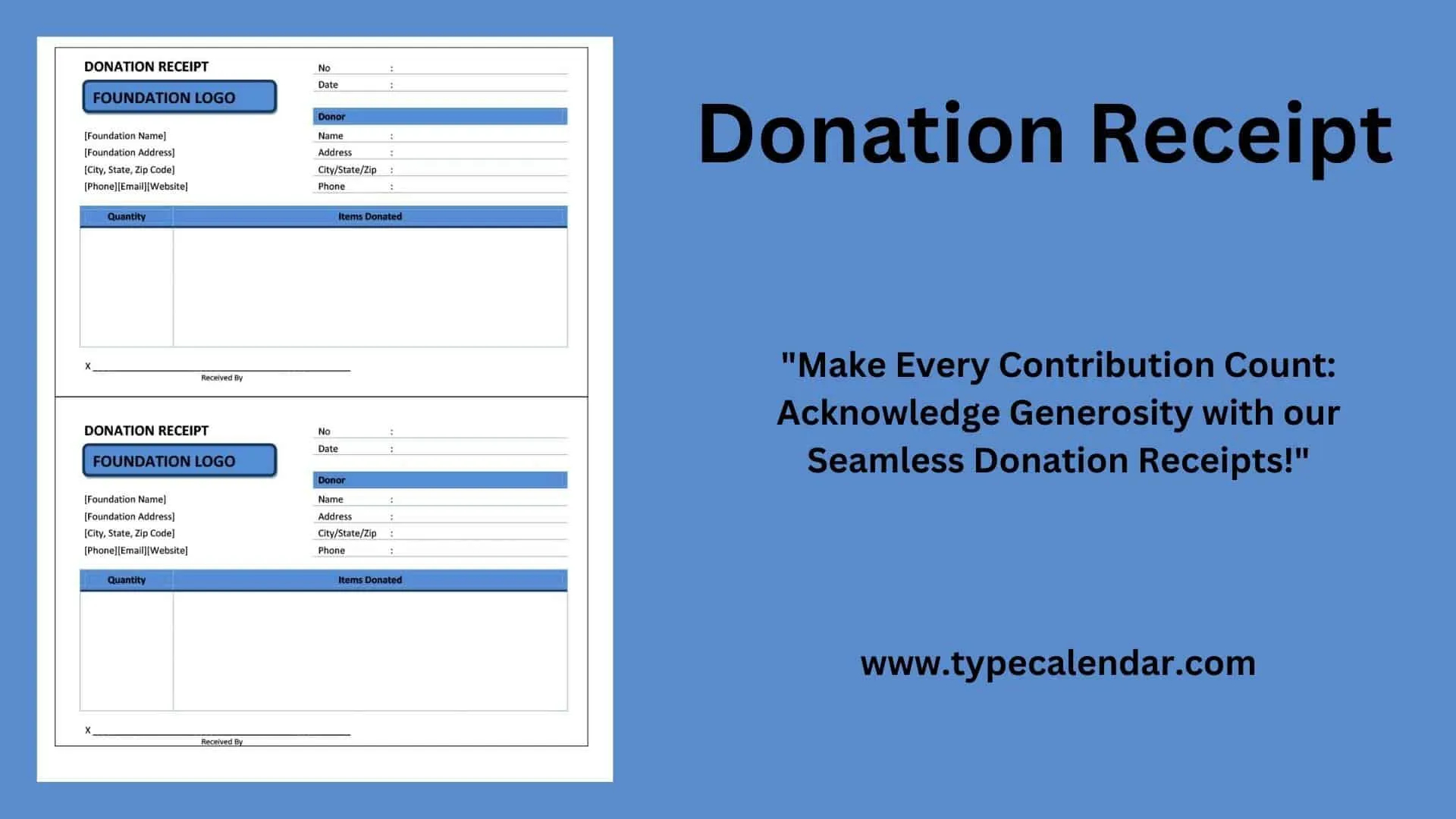 Free Printable Donation Receipt Templates PDF Word Excel 