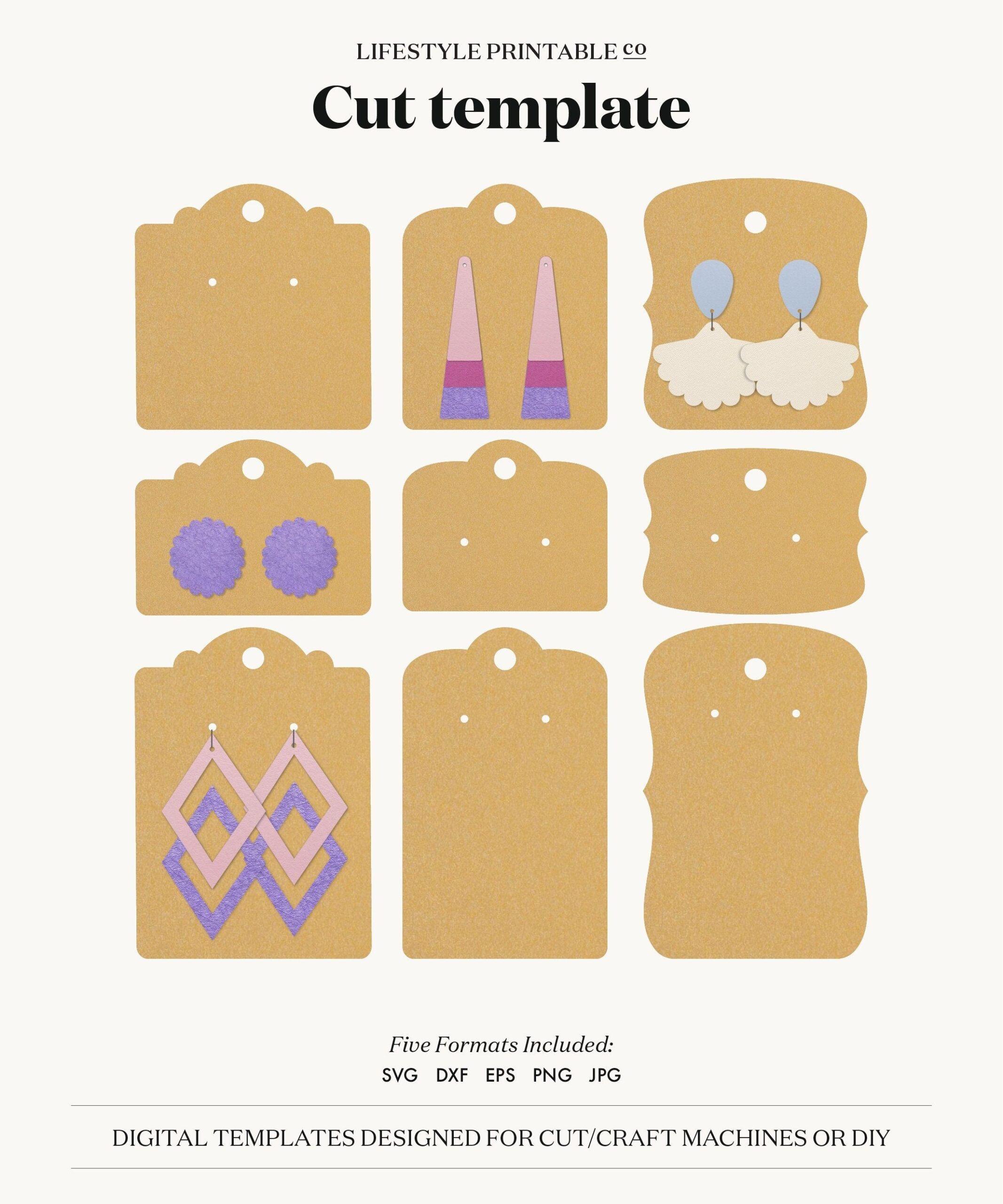 Free Printable Earring Card Template Shop On Pinterest