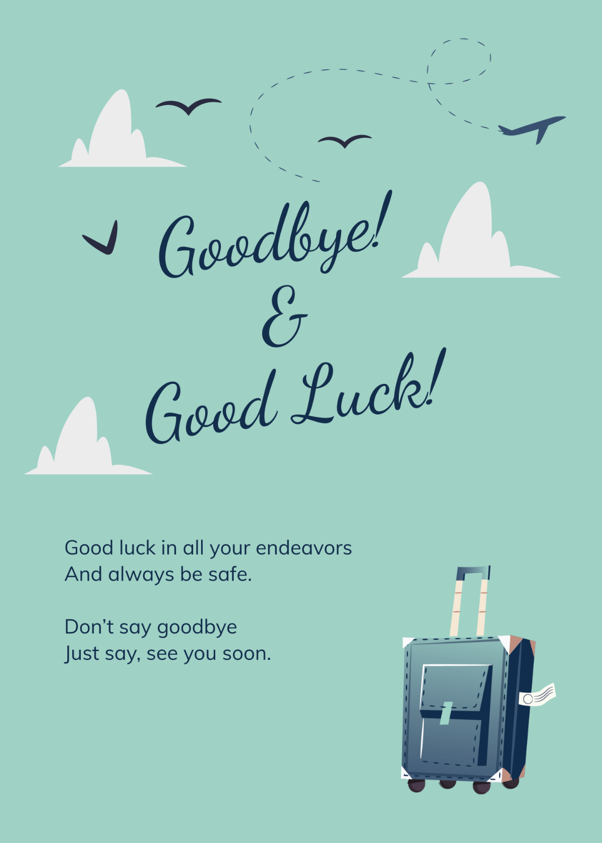 Free Printable Goodbye Card Templates Free Printable Goodbye Card Templates