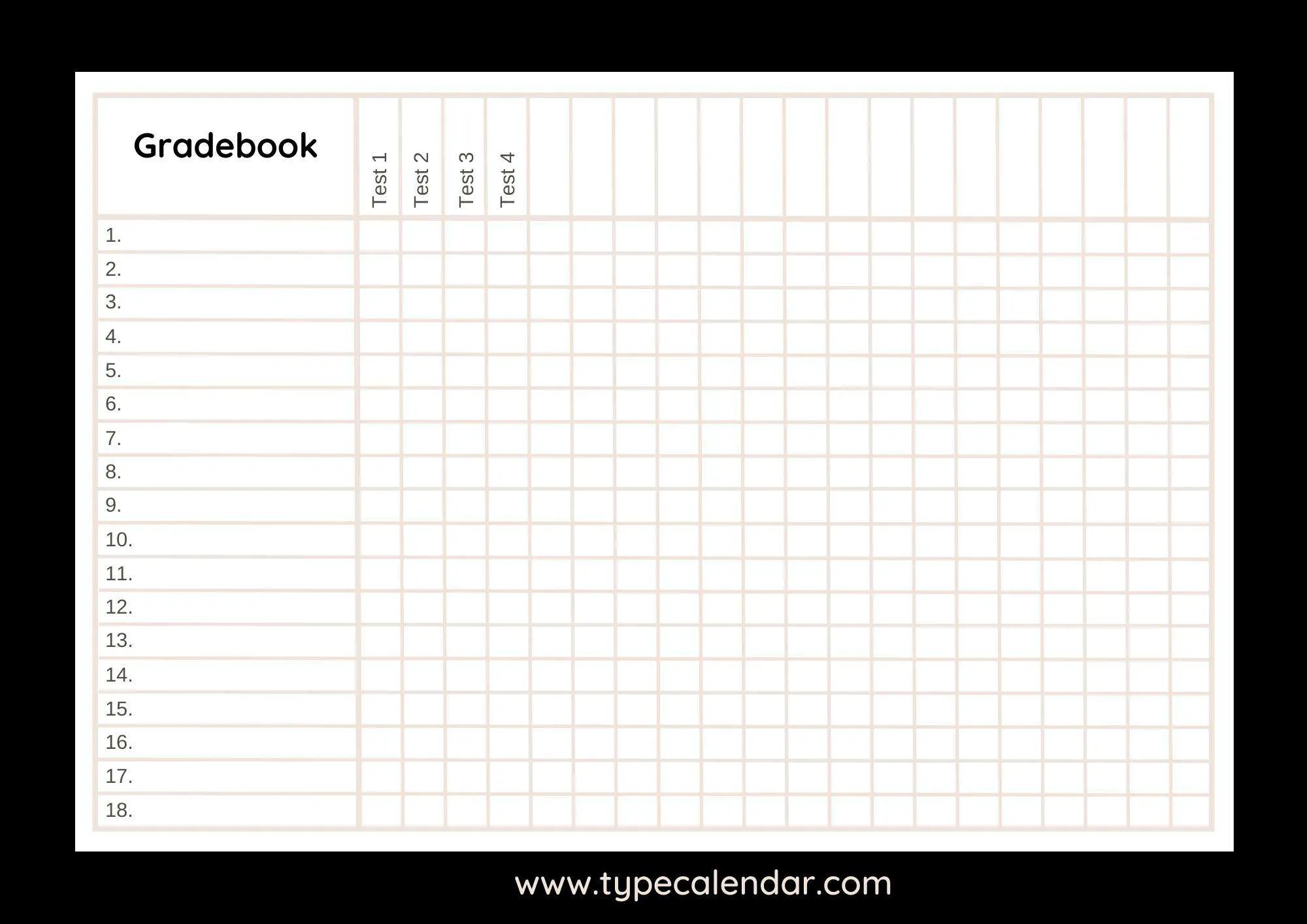 Free Printable Gradebook Templates PDF Excel Word Google Sheets  Free Printable Gradebook Templates PDF Excel Word Google Sheets