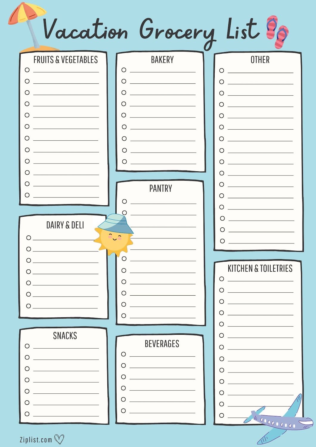 Free Printable Shopping List Templates