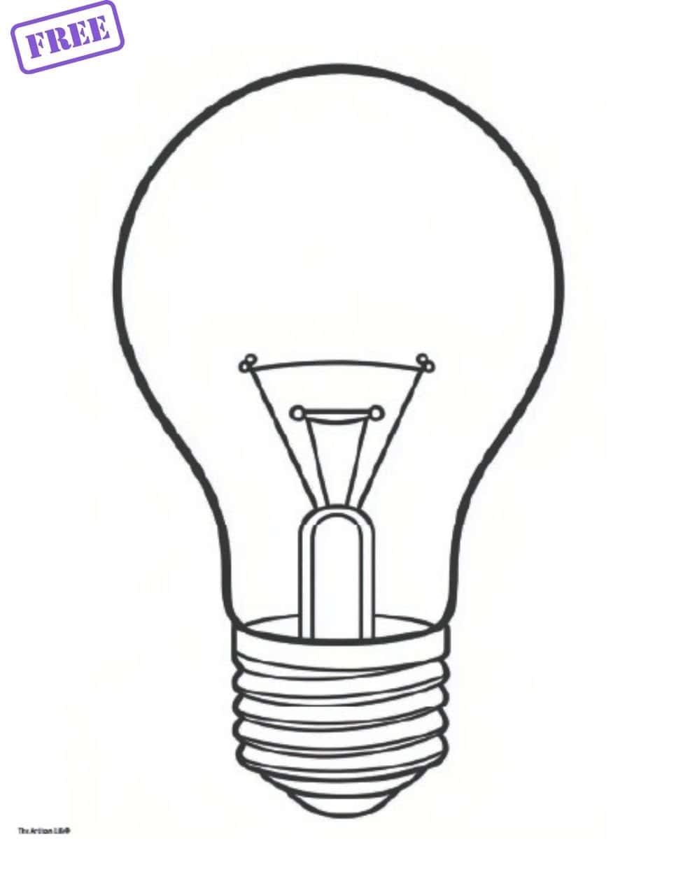 Free Printable Light Bulb Coloring Pages The Artisan Life