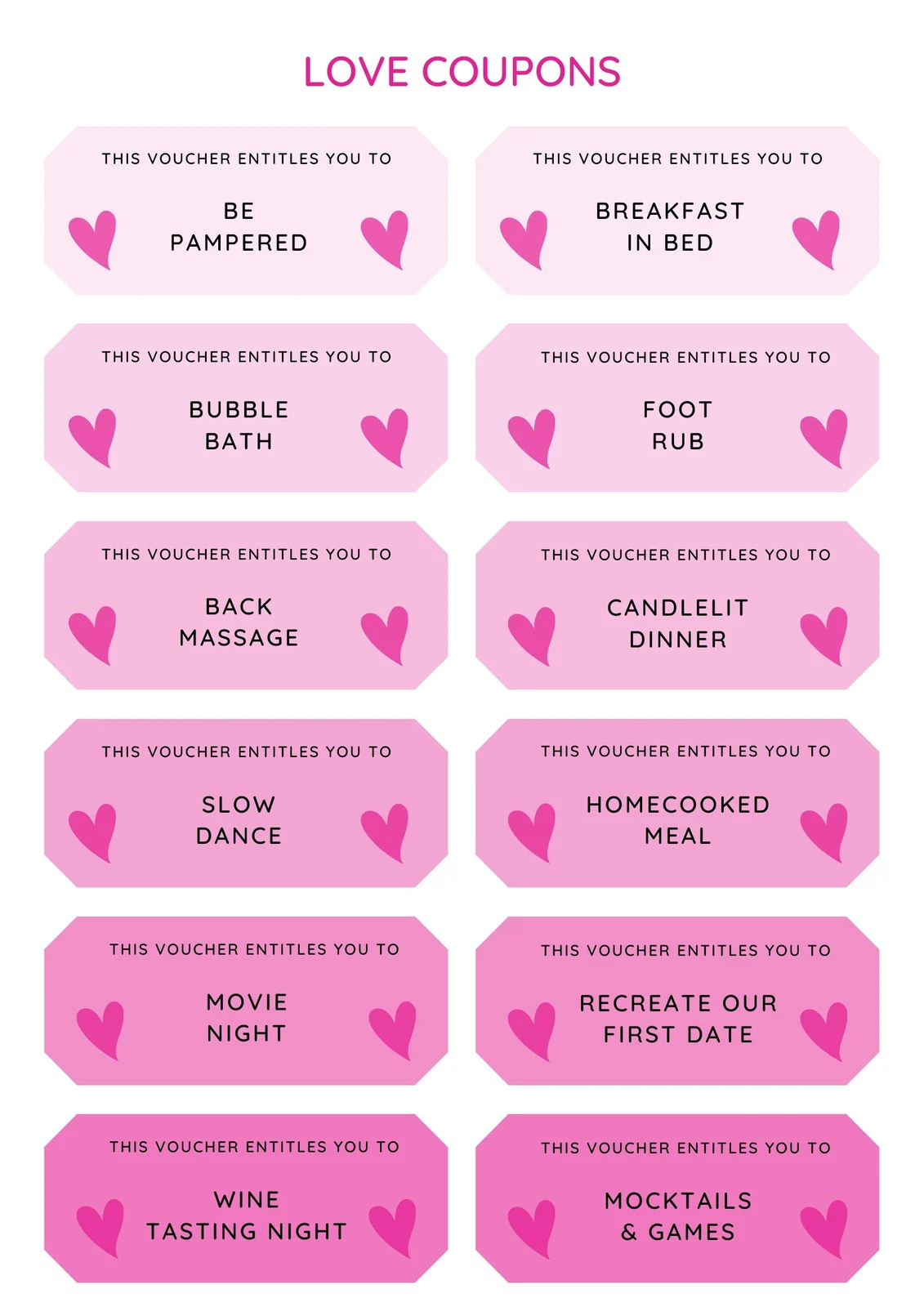 Free Printable Love Coupon Templates Canva