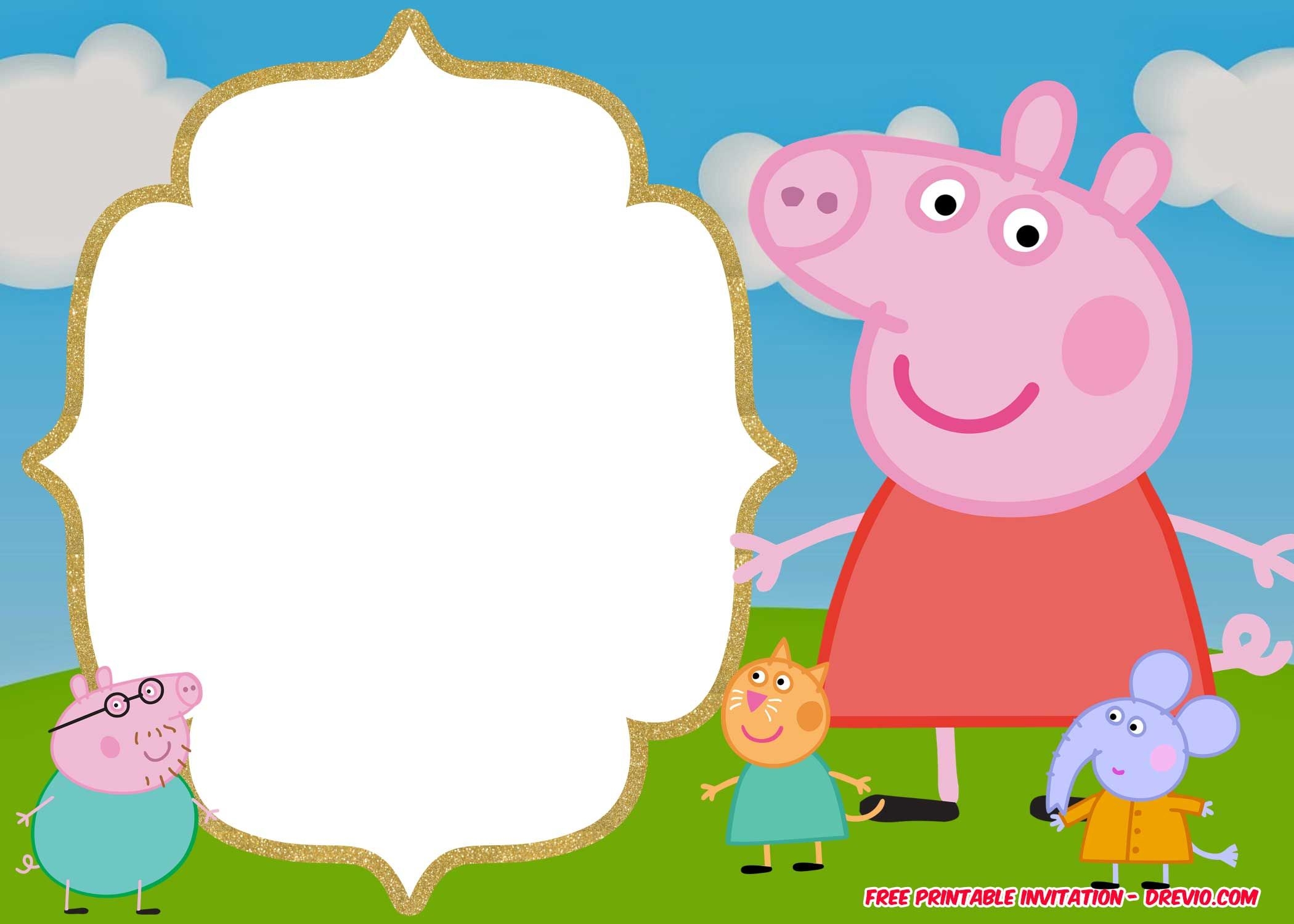 FREE Printable Peppa Pig Invitation Template
