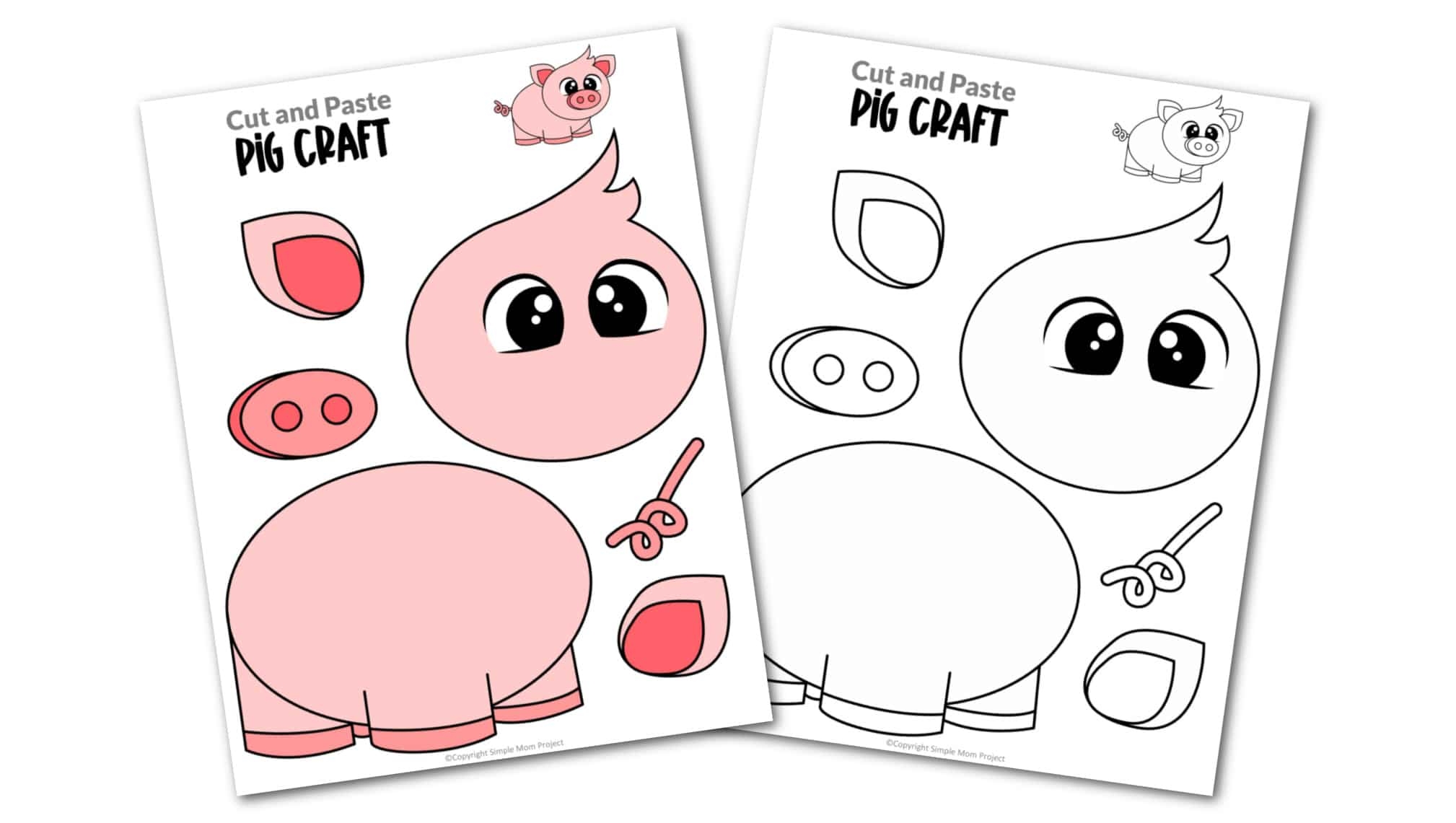 Free Printable Pig Craft Template Simple Mom Project