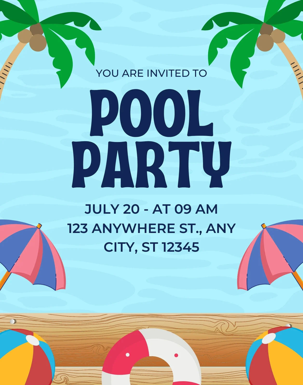 Free Printable Pool Party Templates
