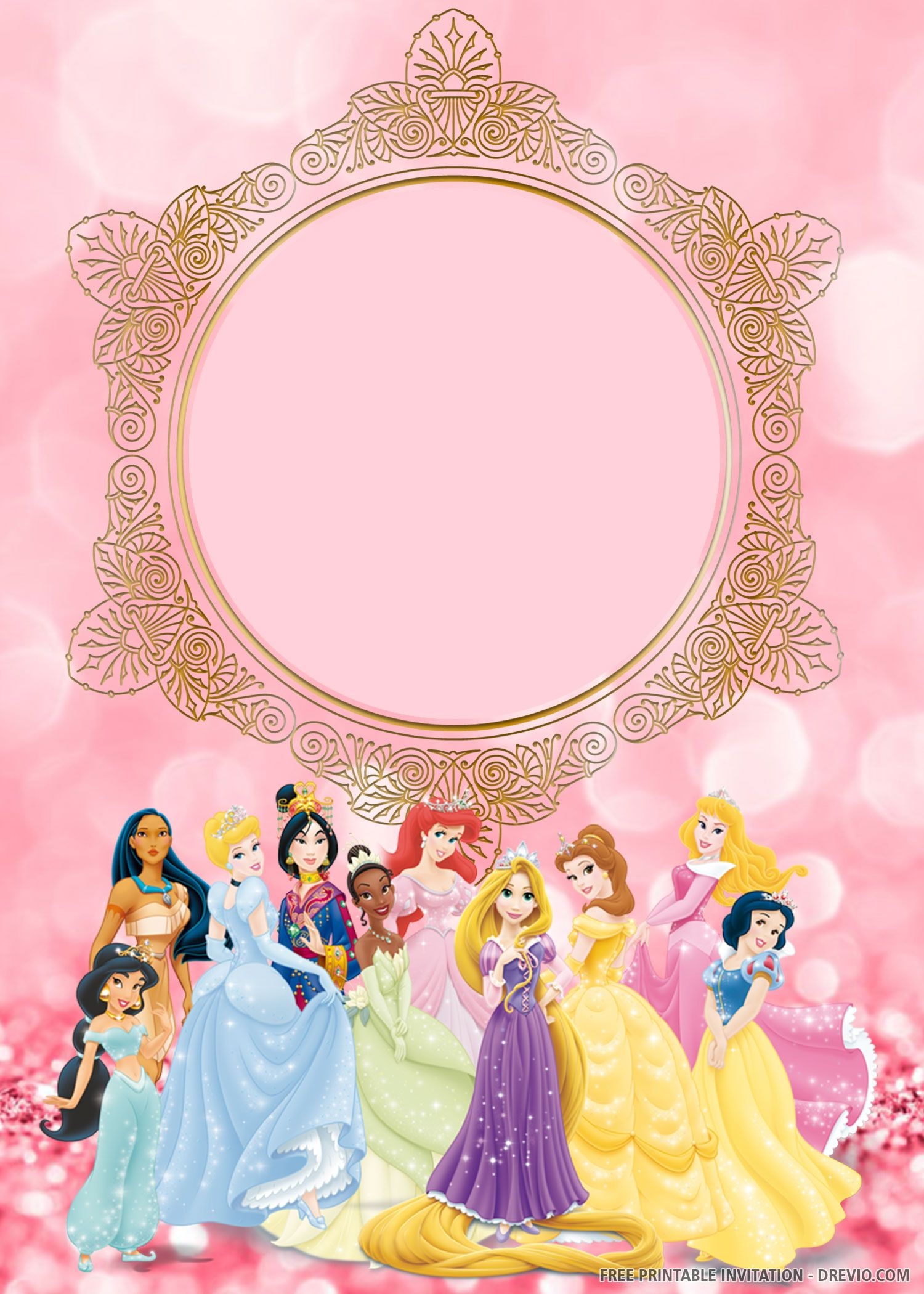 Free Printable Princess Invitation Templates Free Printable Princess Invitation Templates