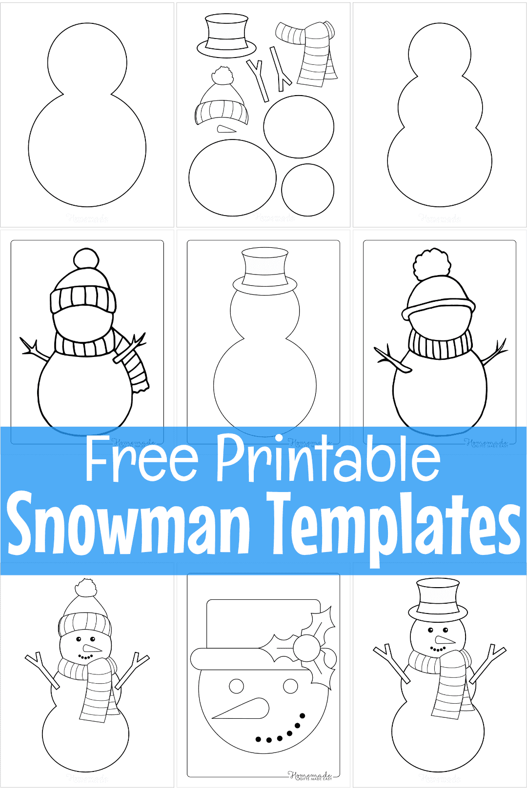 Free Printable Snowman Templates Free Printable Snowman Templates