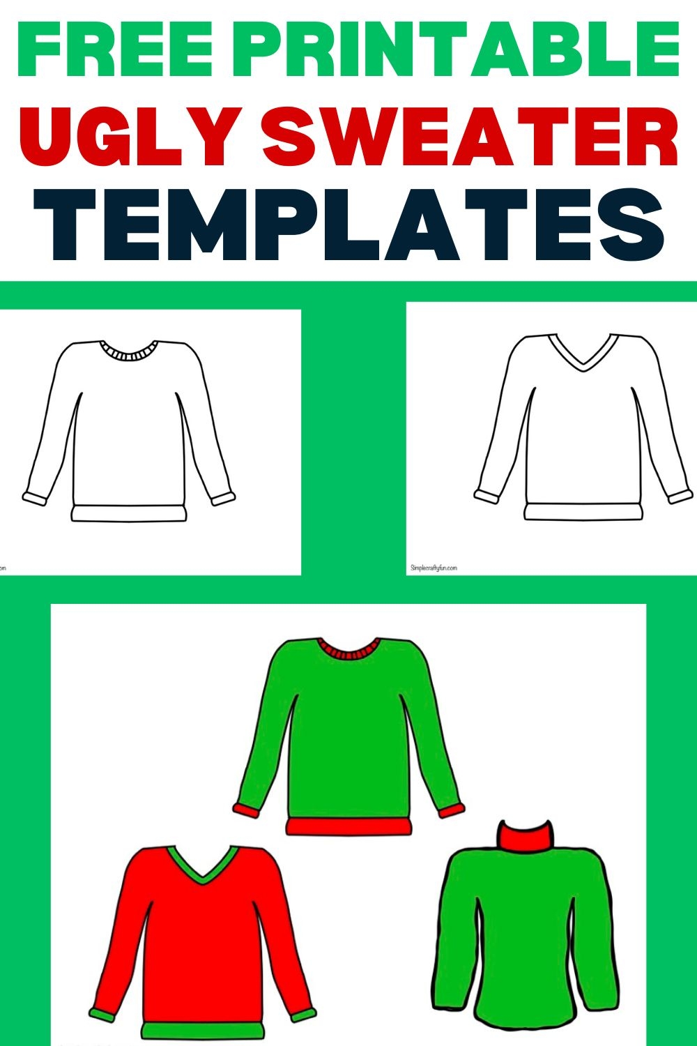 Free Printable Sweater Templates For Crafts 