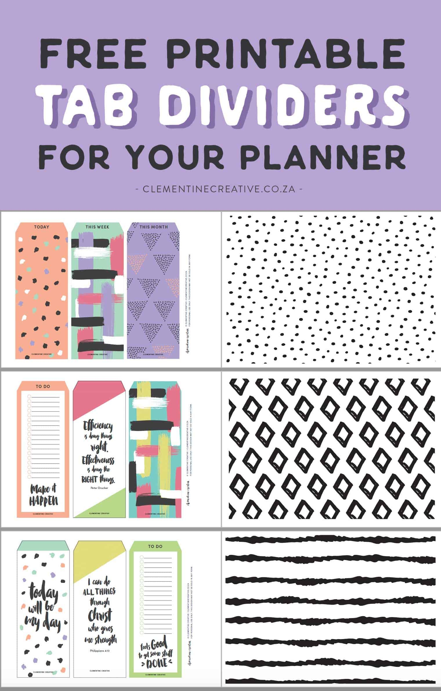 Free Printable Top Tab Dividers For Planners Diaries And Agendas Free Printable Top Tab Dividers For Planners Diaries And Agendas