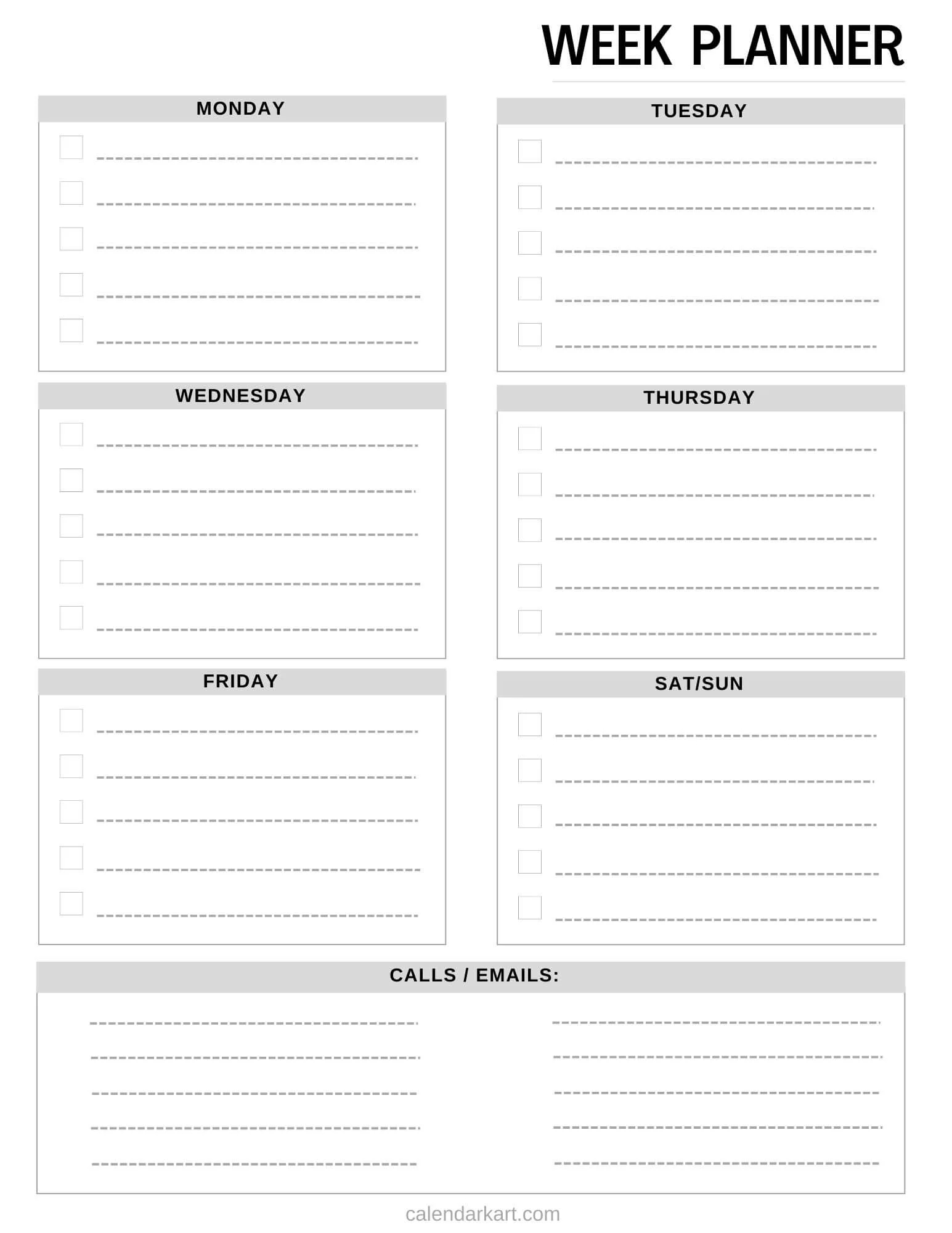 Free Printable Weekly Agenda Templates