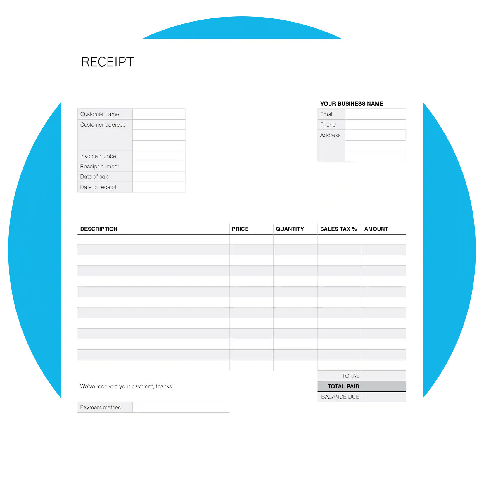 Free Receipt Template Xero US