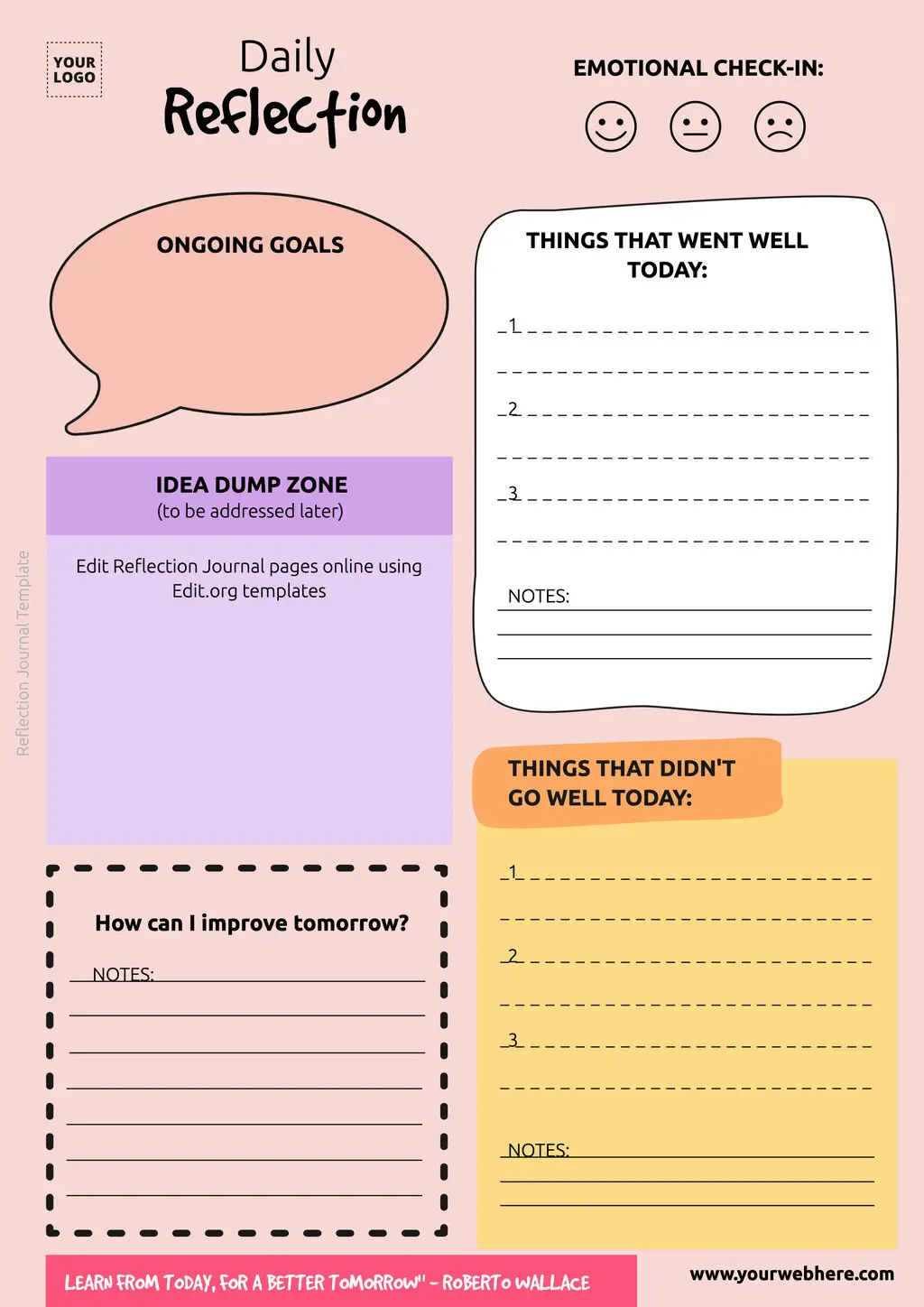 Free Printable Weekly Reflection Templates Free Printable Weekly Reflection Templates