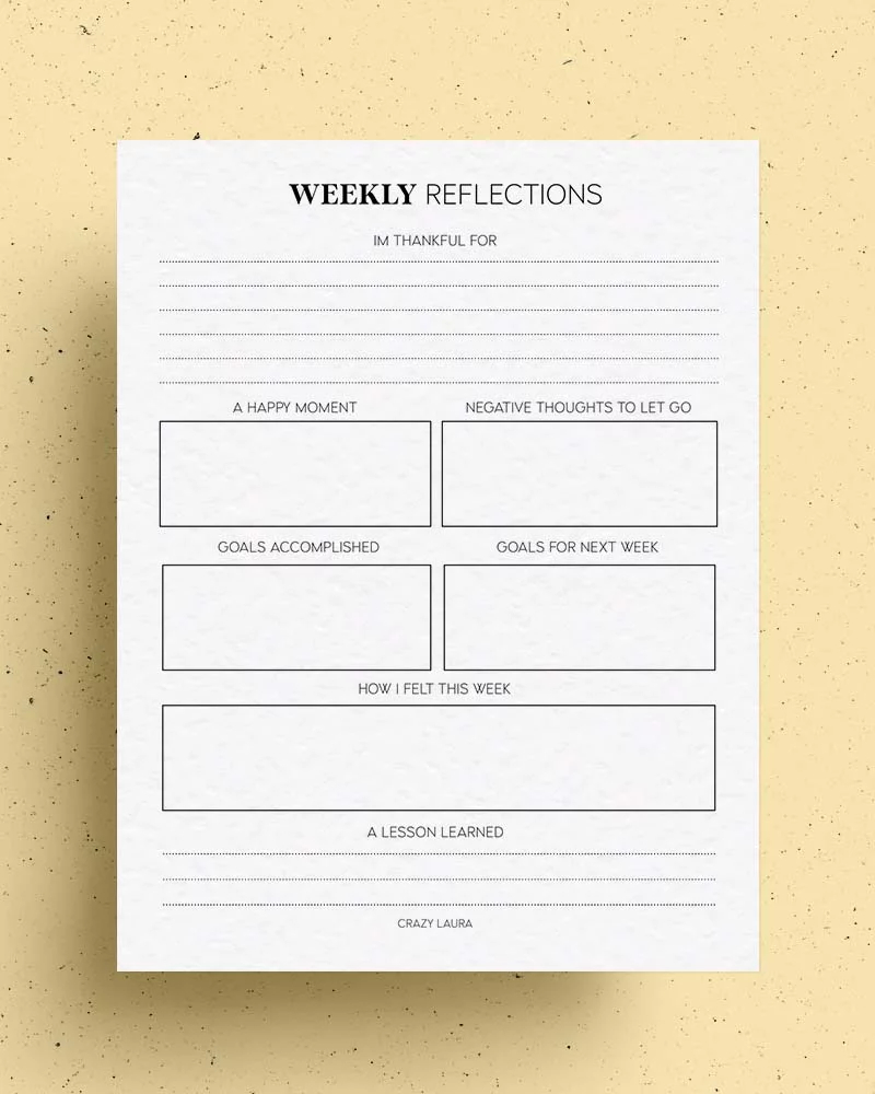 Free Reflection Printables With Three Different Layouts Crazy Laura Free Reflection Printables With Three Different Layouts Crazy Laura