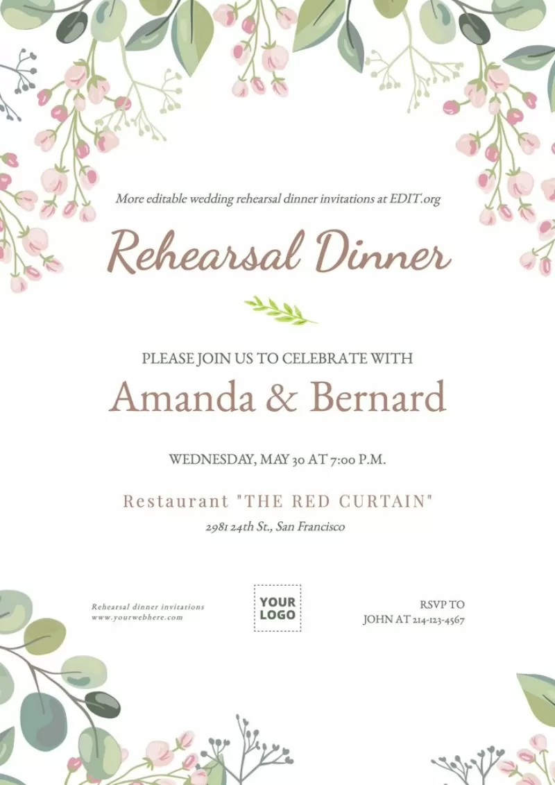 Free Rehearsal Dinner Invitation Templates Free Rehearsal Dinner Invitation Templates