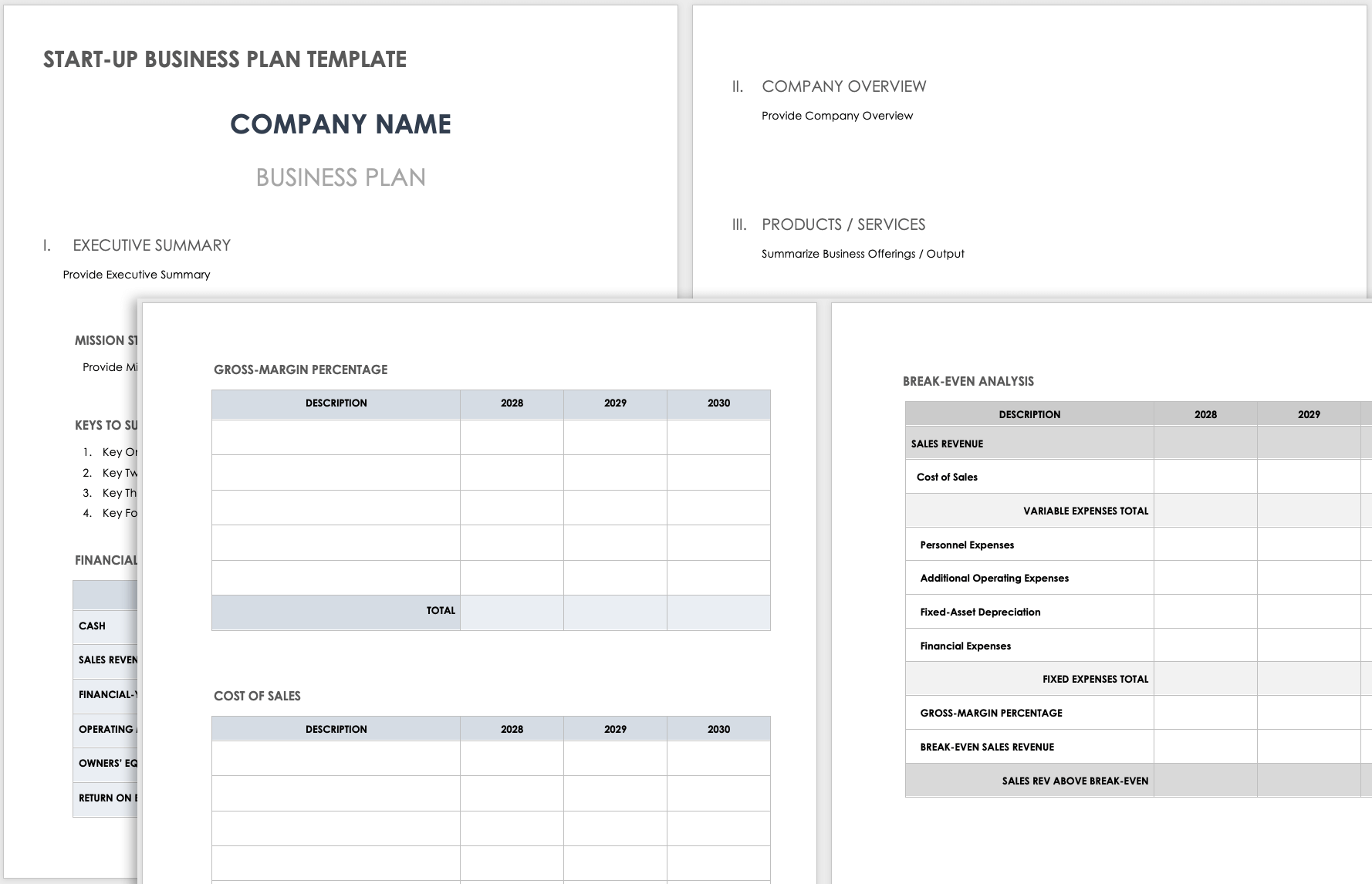 Free Printable Business Plan Templates Free Printable Business Plan Templates