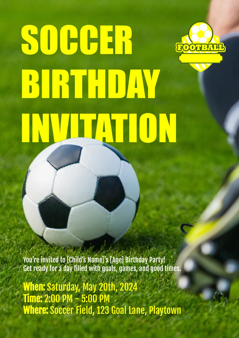 Free Soccer Birthday Invitation Template For Google Docs Free Soccer Birthday Invitation Template For Google Docs