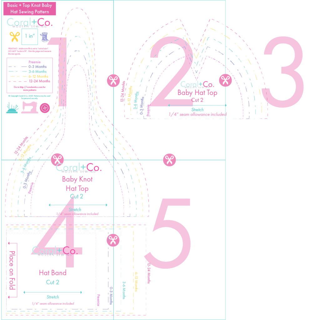 FREE Top Knot Baby Hat Sewing Pattern And Tutorial Coral Co 