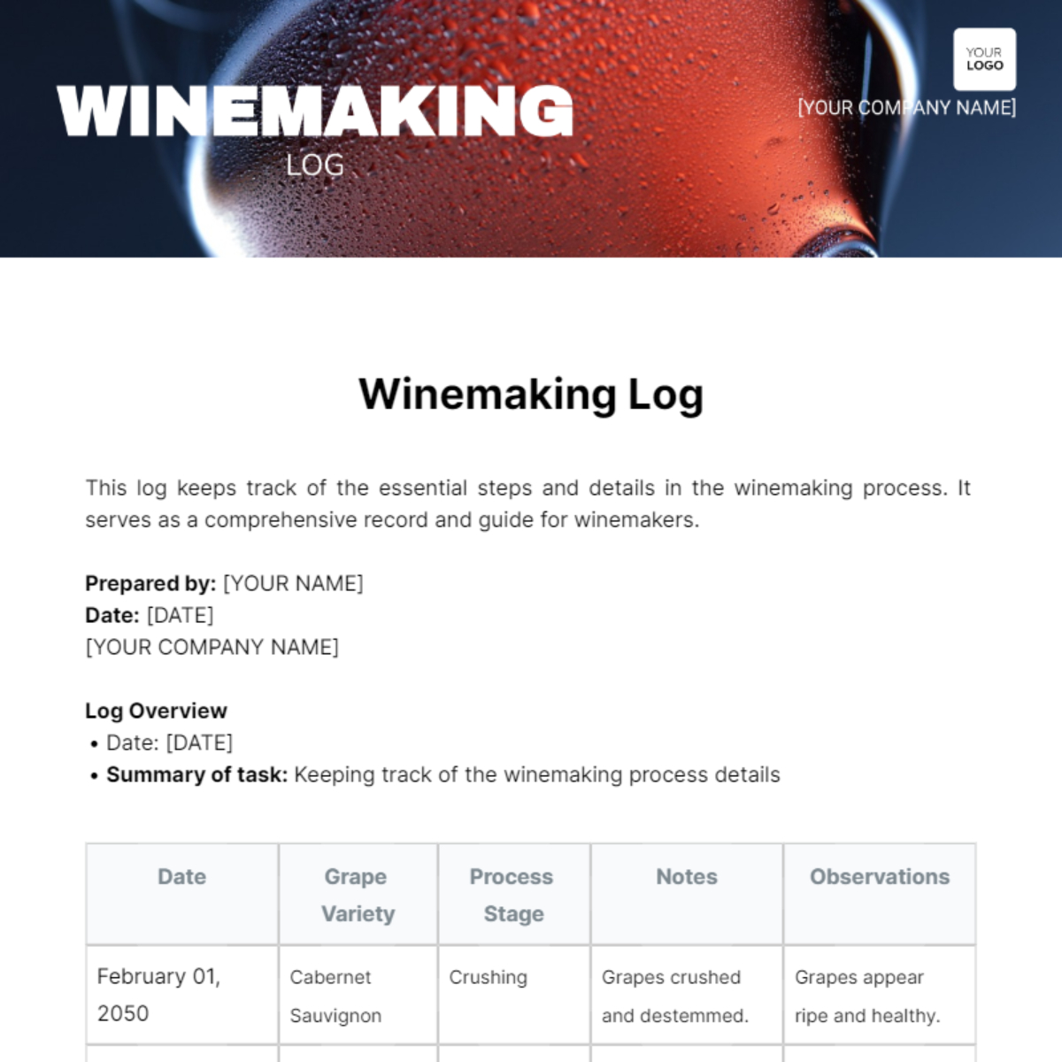 Free Winemaking Log Template To Edit Online Free Winemaking Log Template To Edit Online