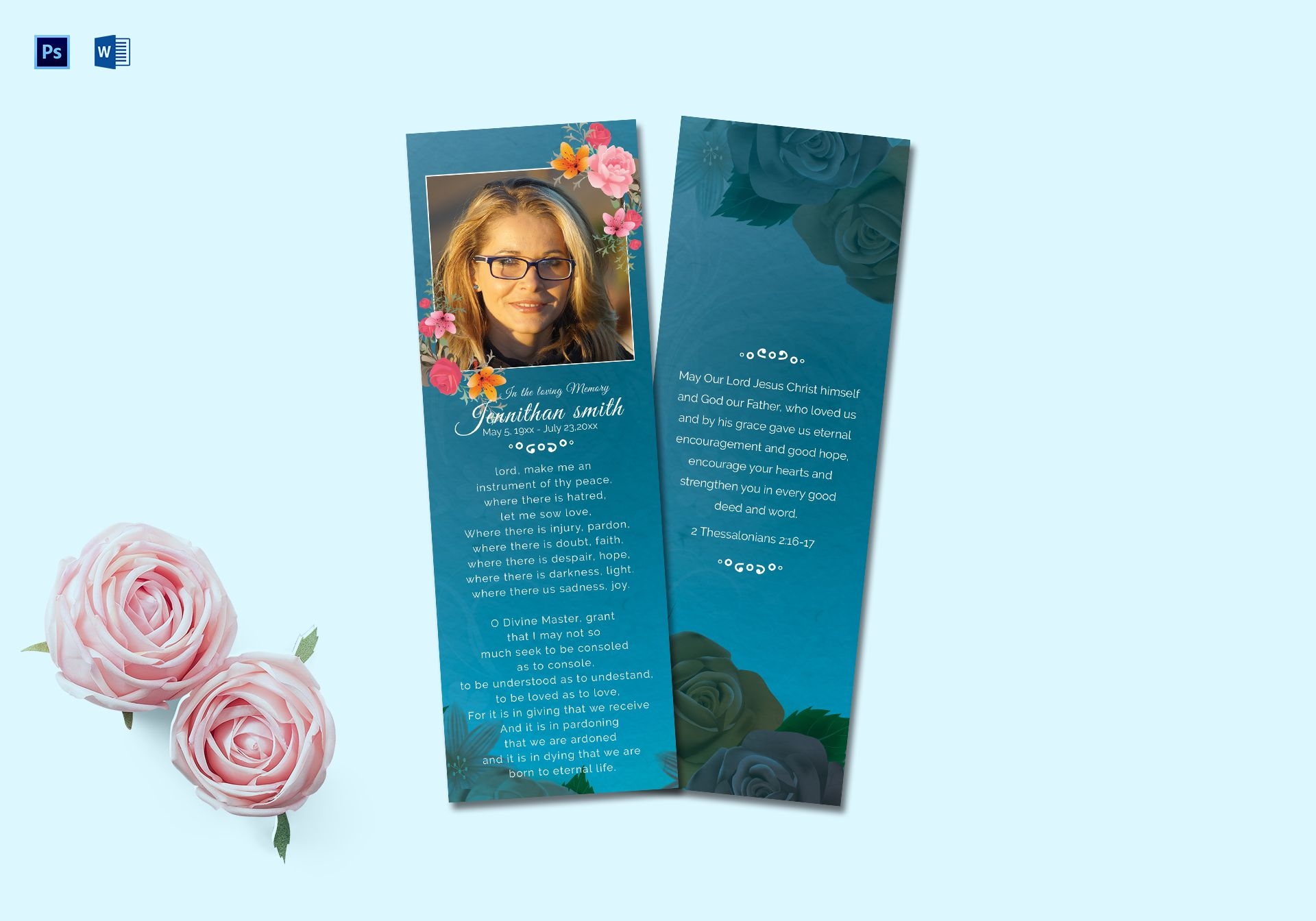 Free Printable Funeral Bookmark Templates