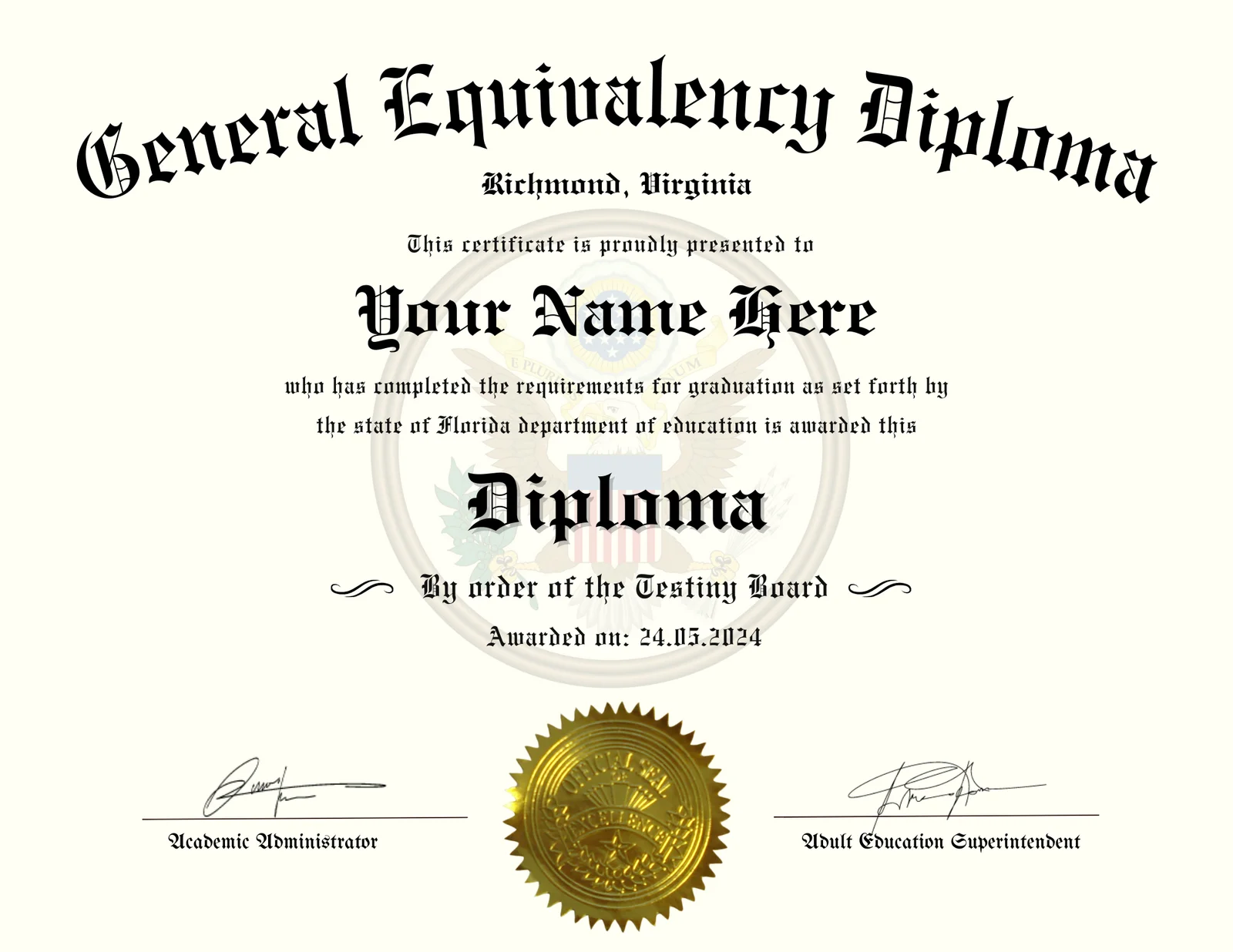 Free Printable Ged Diploma Templates