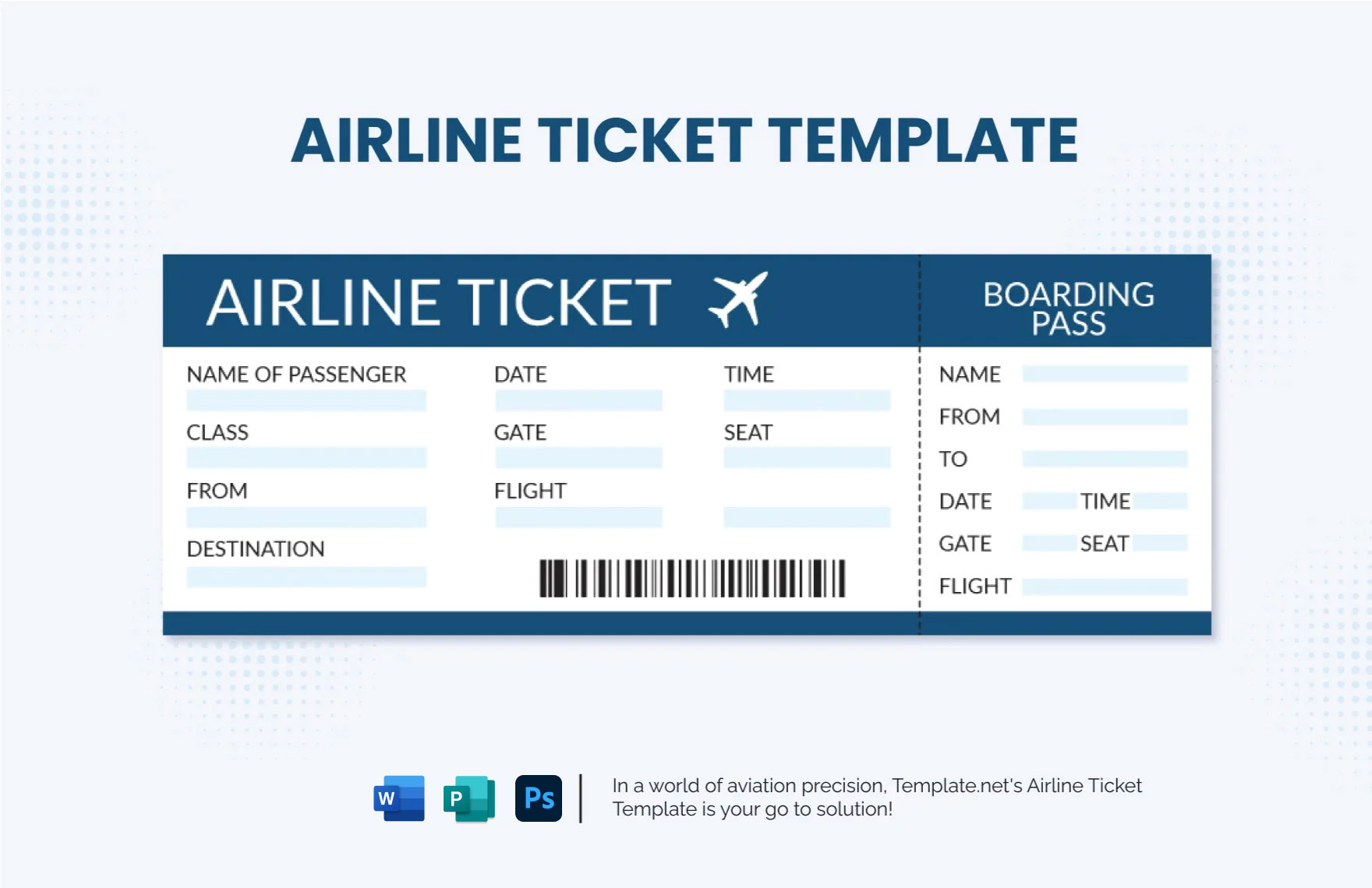 Gift Airline Ticket Template In PDF Illustrator Word Download Template Gift Airline Ticket Template In PDF Illustrator Word Download Template