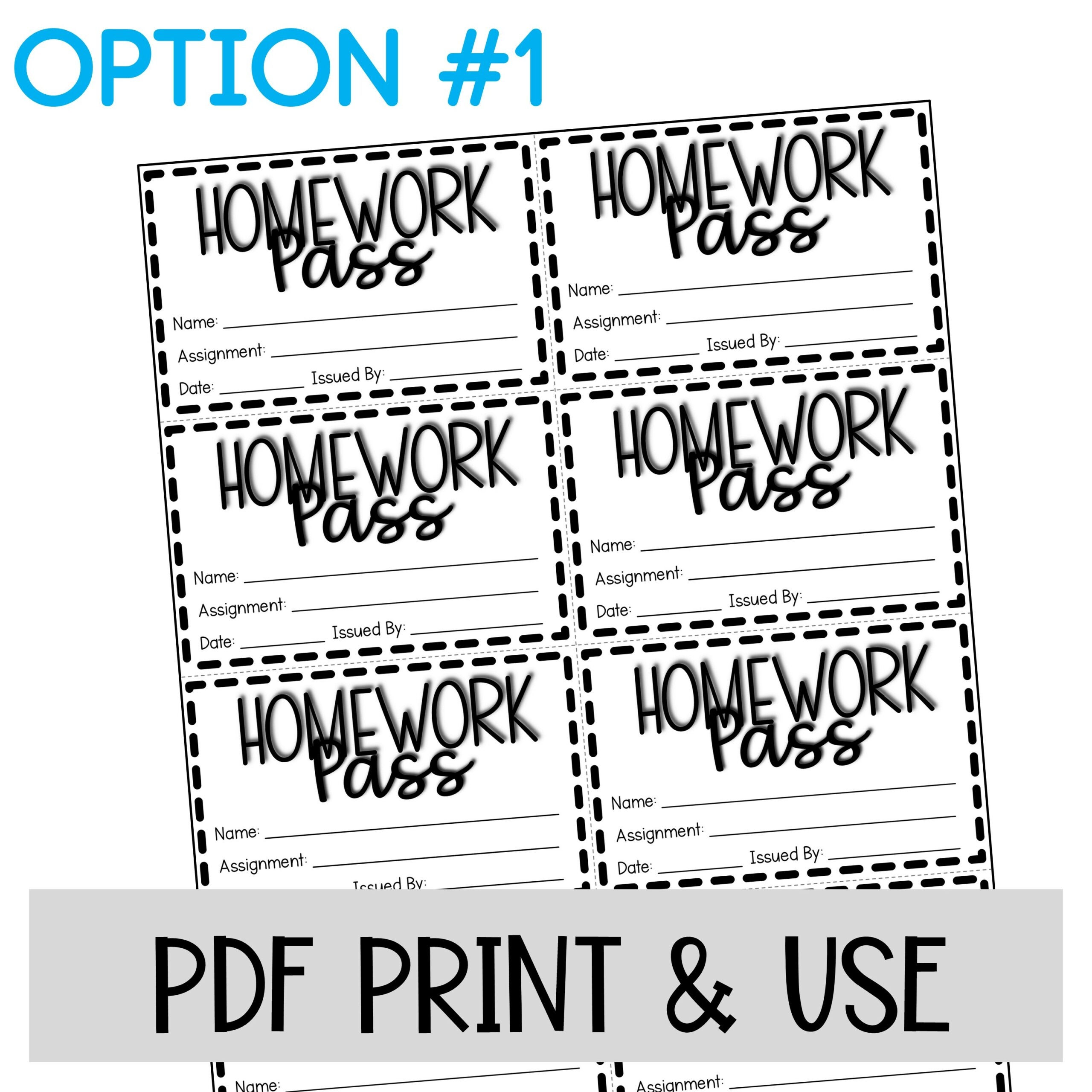 Homework Pass EDITABLE Made By Teachers