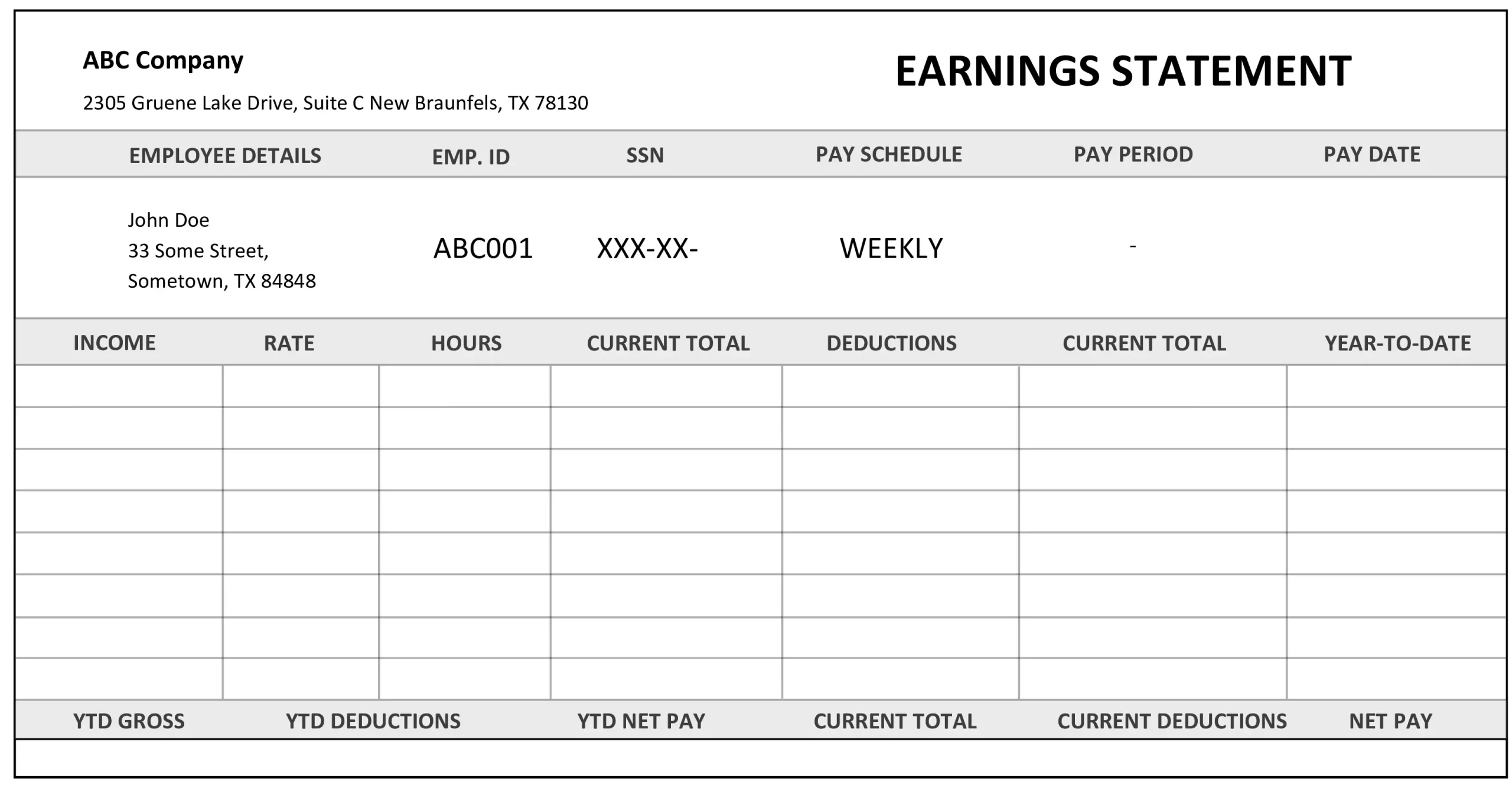 Free Printable Pay Stub Templates Free Printable Pay Stub Templates