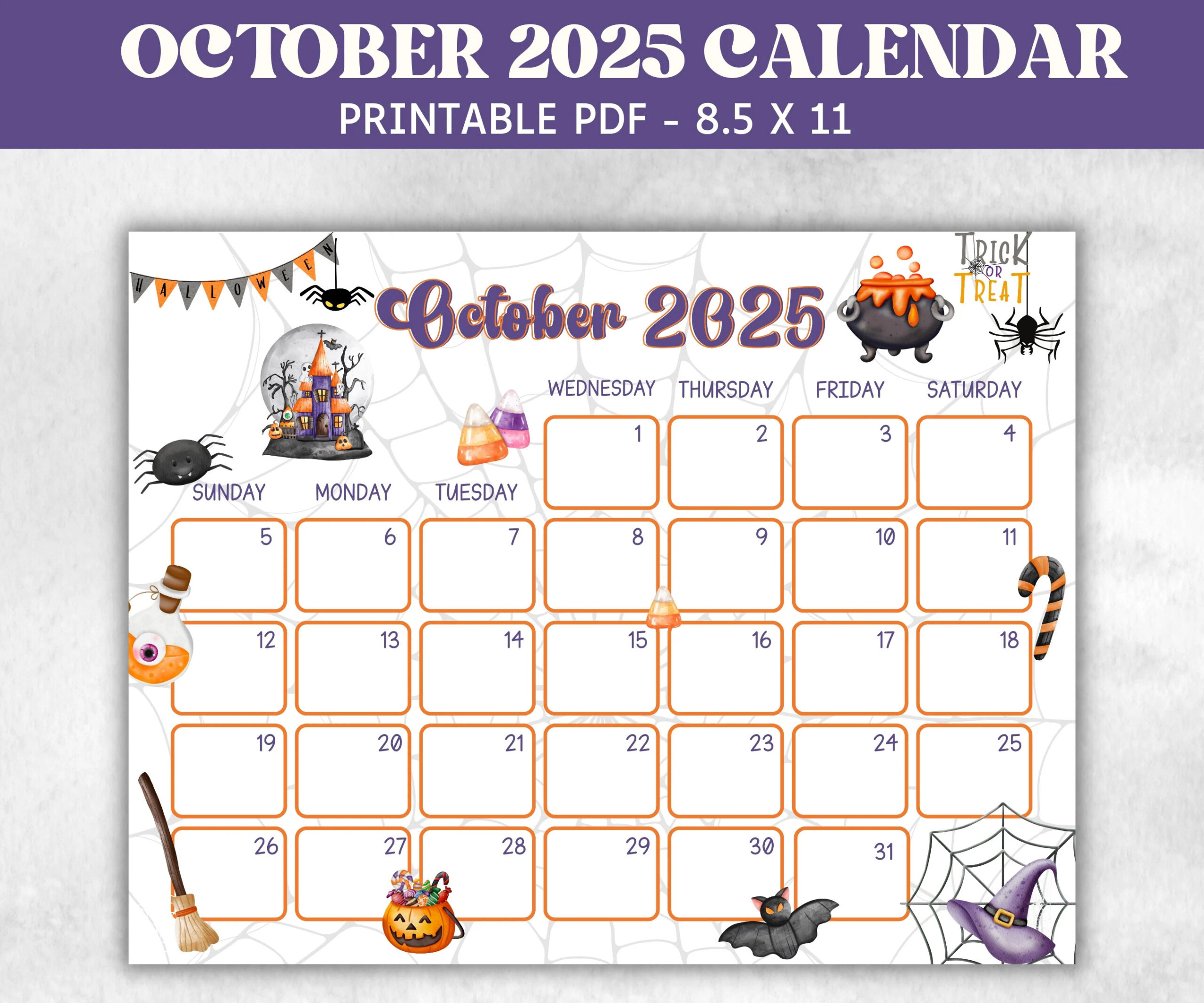 Calendar For The Month Of October 2025