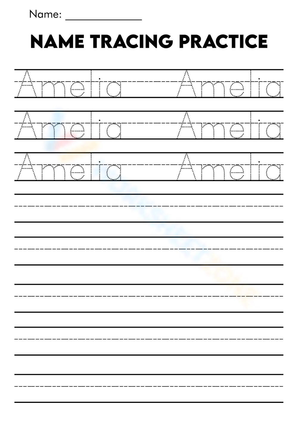 Kindergarten Name Tracing Worksheets Printable