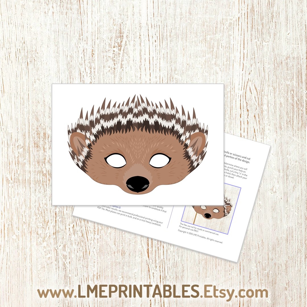 Free Printable Hedgehog Mask Templates Free Printable Hedgehog Mask Templates
