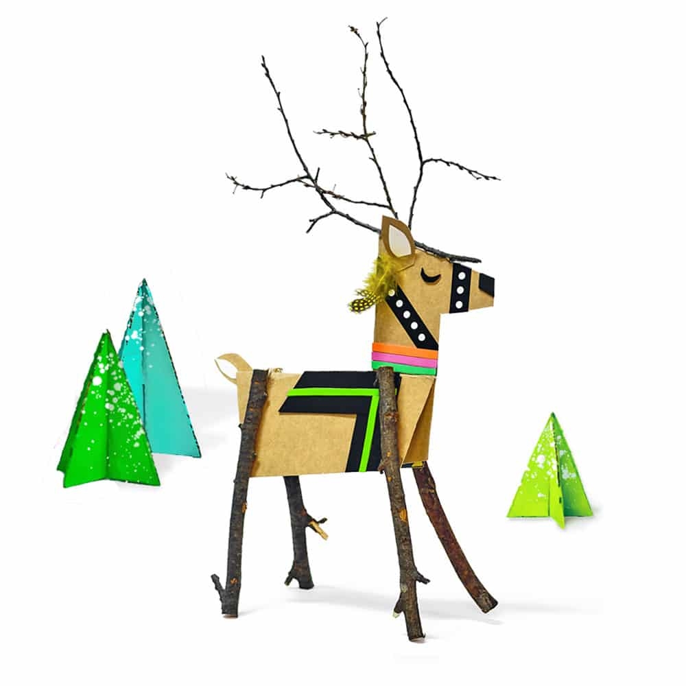 Free Printable 3D Reindeer Templates