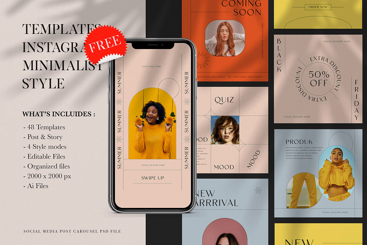 Minimalist Instagram Templates Free Download Creativetacos