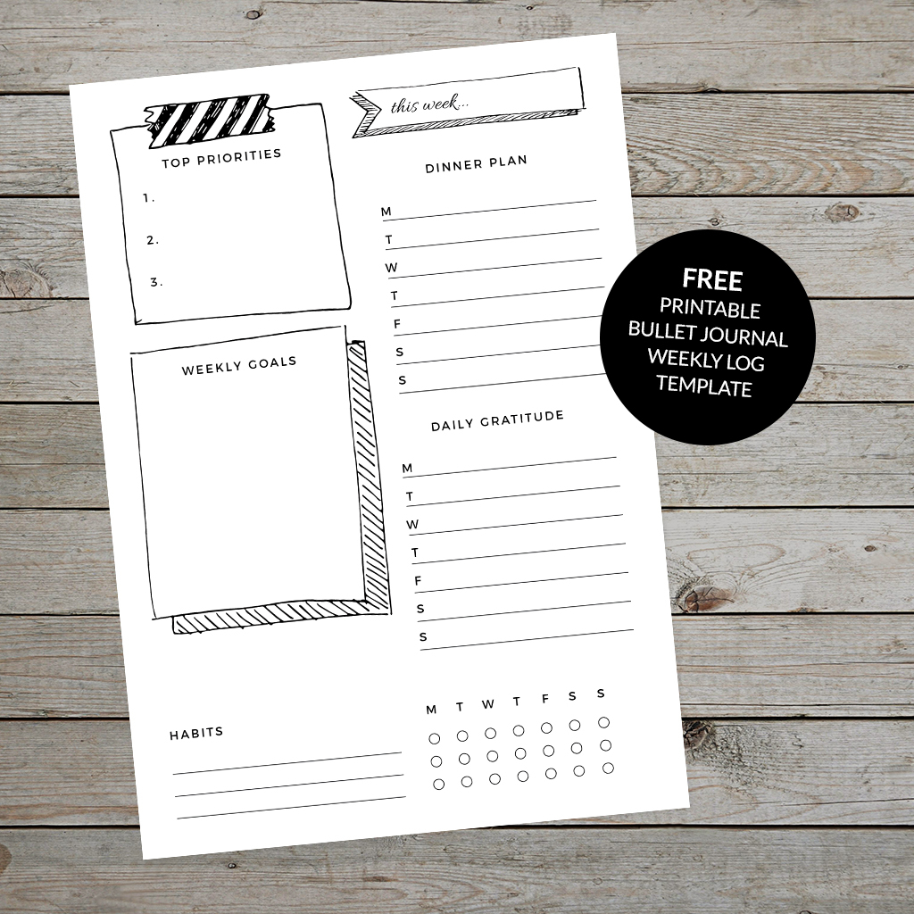 Organise Your Week With A Bullet Journal Weekly Log Free Template Organise Your Week With A Bullet Journal Weekly Log Free Template