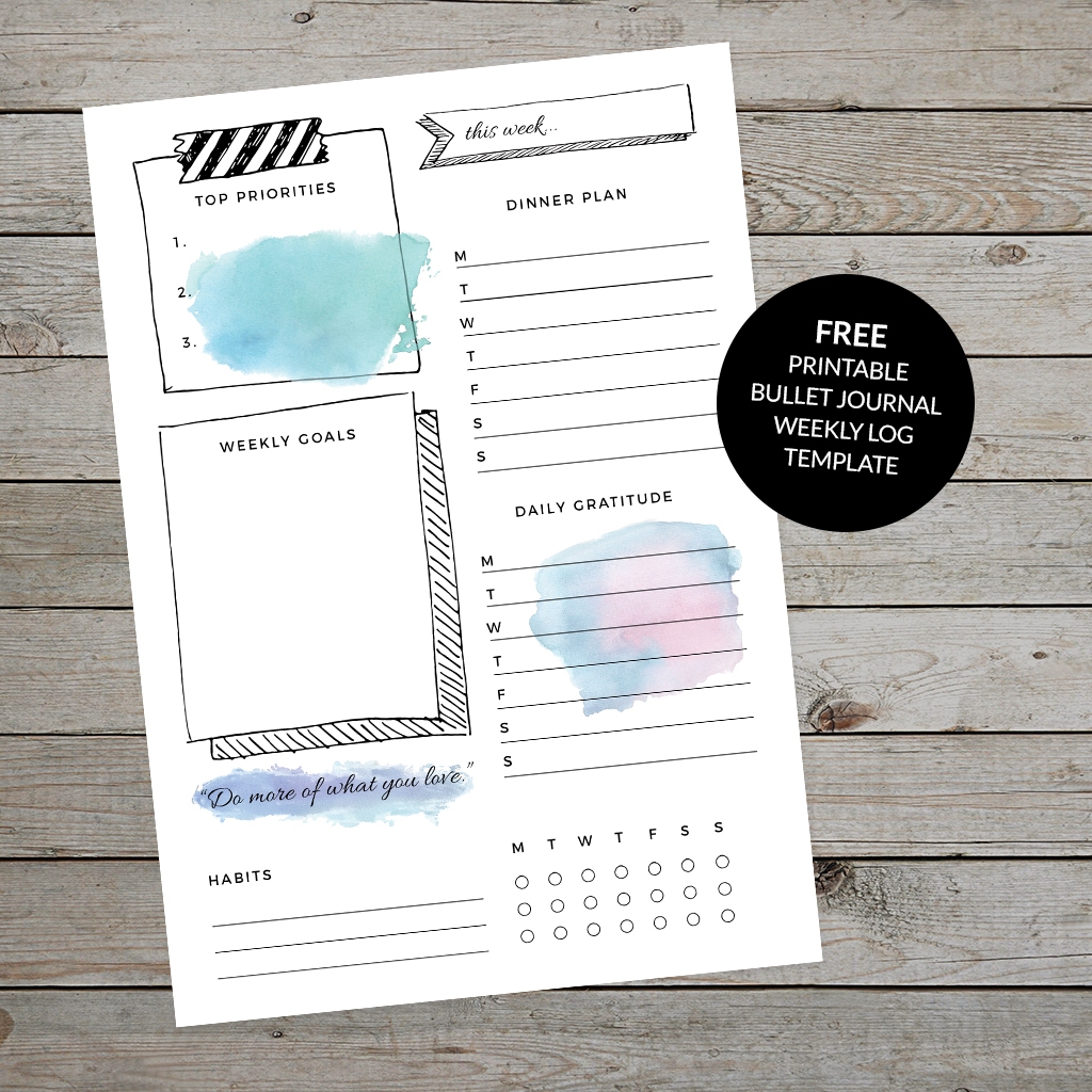 Organise Your Week With A Bullet Journal Weekly Log Free Template Organise Your Week With A Bullet Journal Weekly Log Free Template