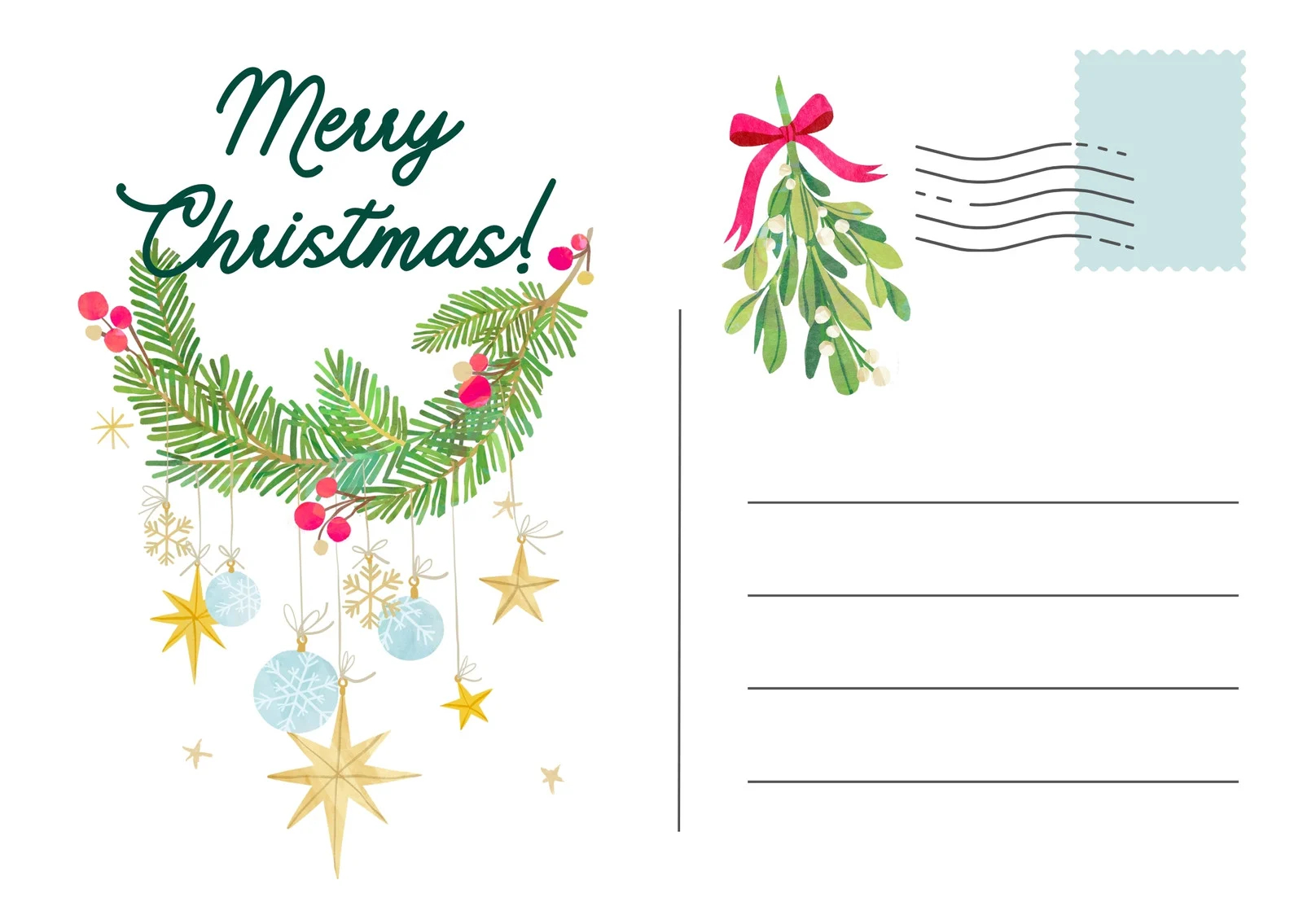 Page 4 Free And Printable Holiday Postcard Templates Canva