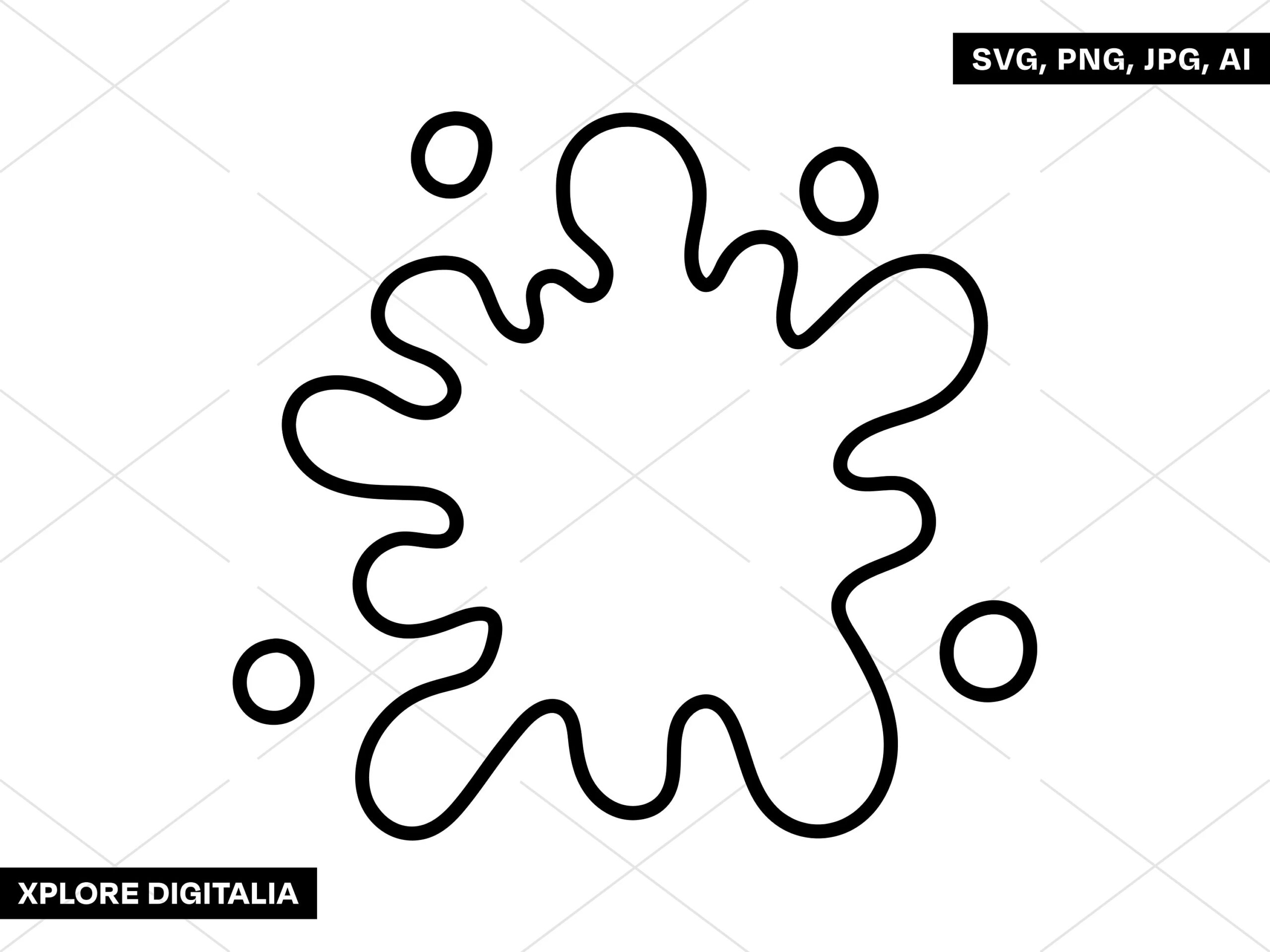 Paint Splatter Outline Painting Splat Vector Art Instant Digital Download Svg Cut Files Png Jpg Ai Printing Cricut Silhouette Etsy