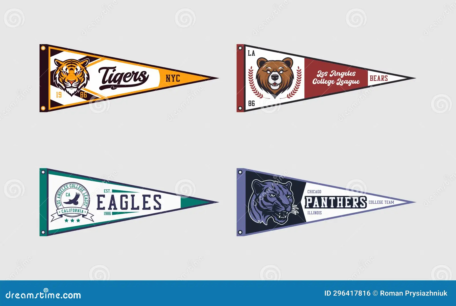 Pennant Flag Set For College Volleyball Baseball Basketball Or Soccer Team Tigers Eagles And Bears Panthers Stock Vector Illustration Of Shirt University 296417816 Pennant Flag Set For College Volleyball Baseball Basketball Or Soccer Team Tigers Eagles And Bears Panthers Stock Vector Illustration Of Shirt University 296417816