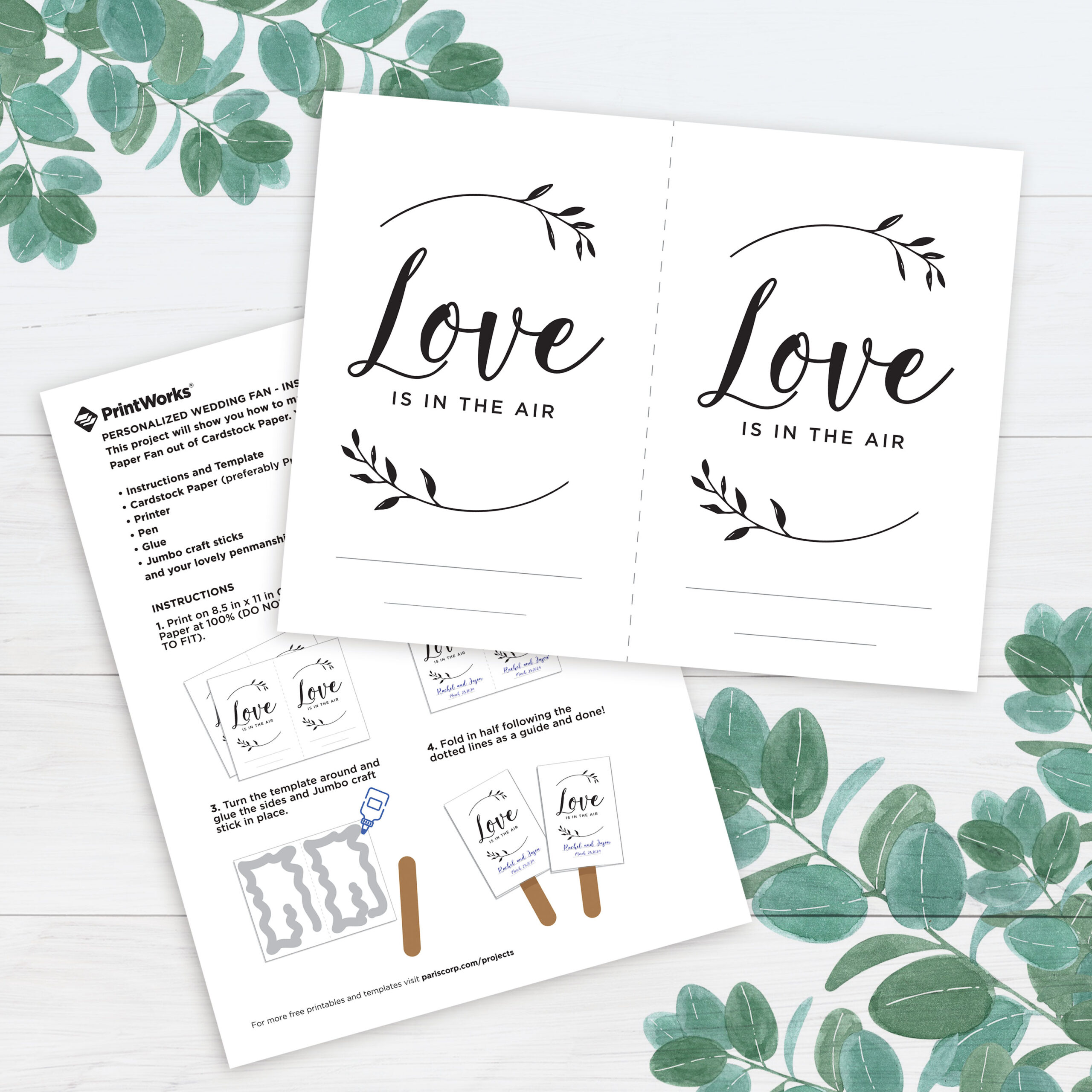 Personalized Wedding Fan Free Printable From PrintWorks