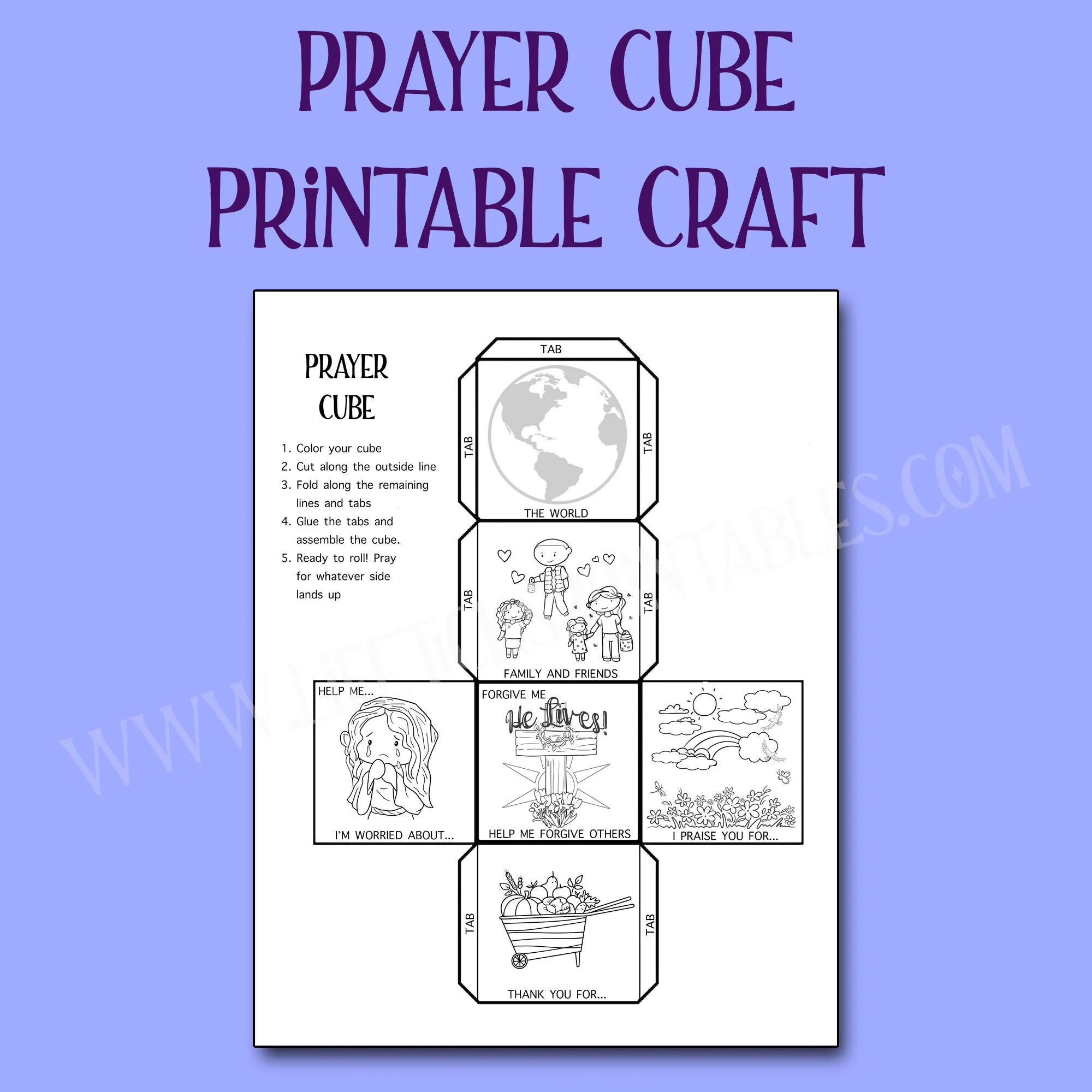 Free Printable Prayer Cube Templates Free Printable Prayer Cube Templates