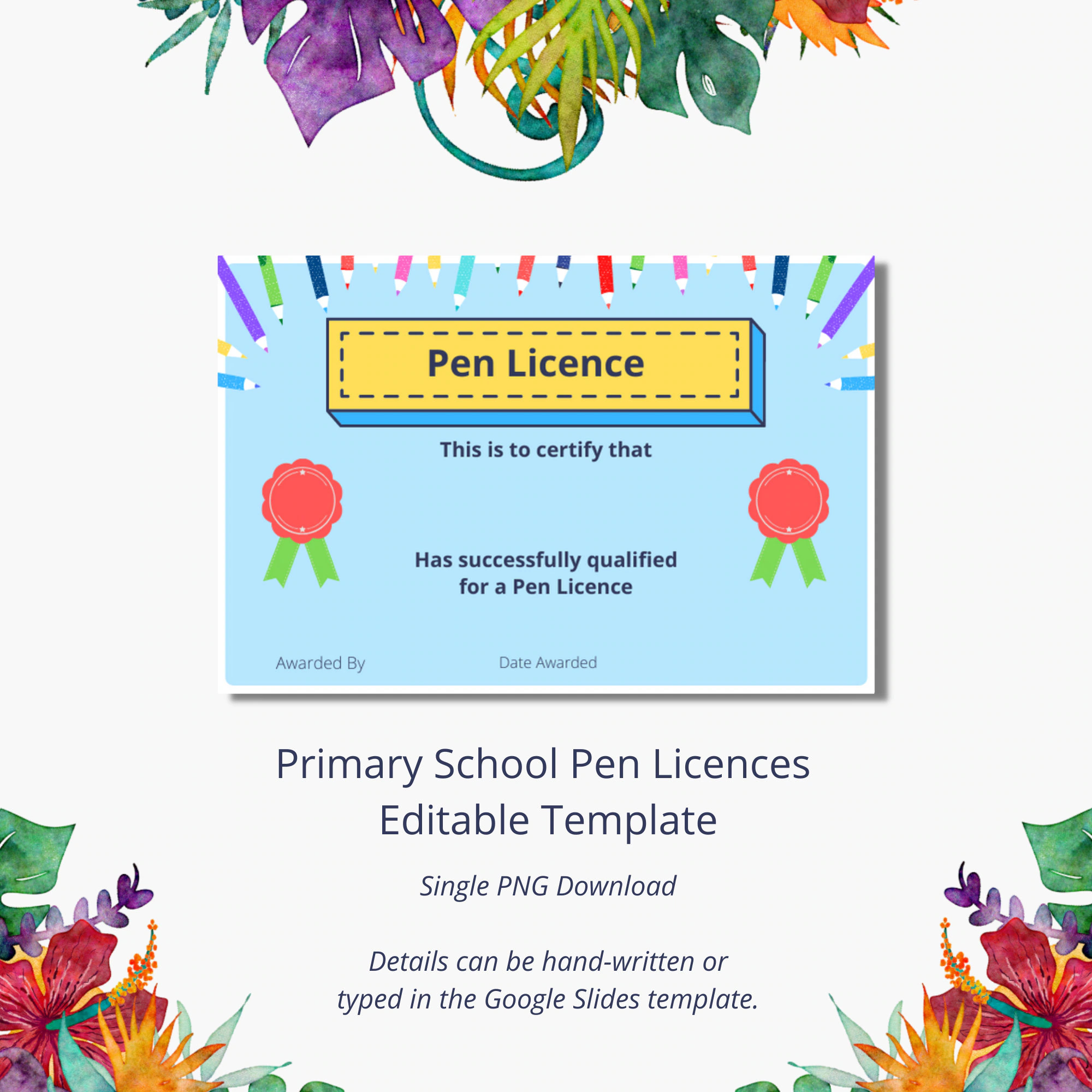 Free Printable Pen Licence Templates