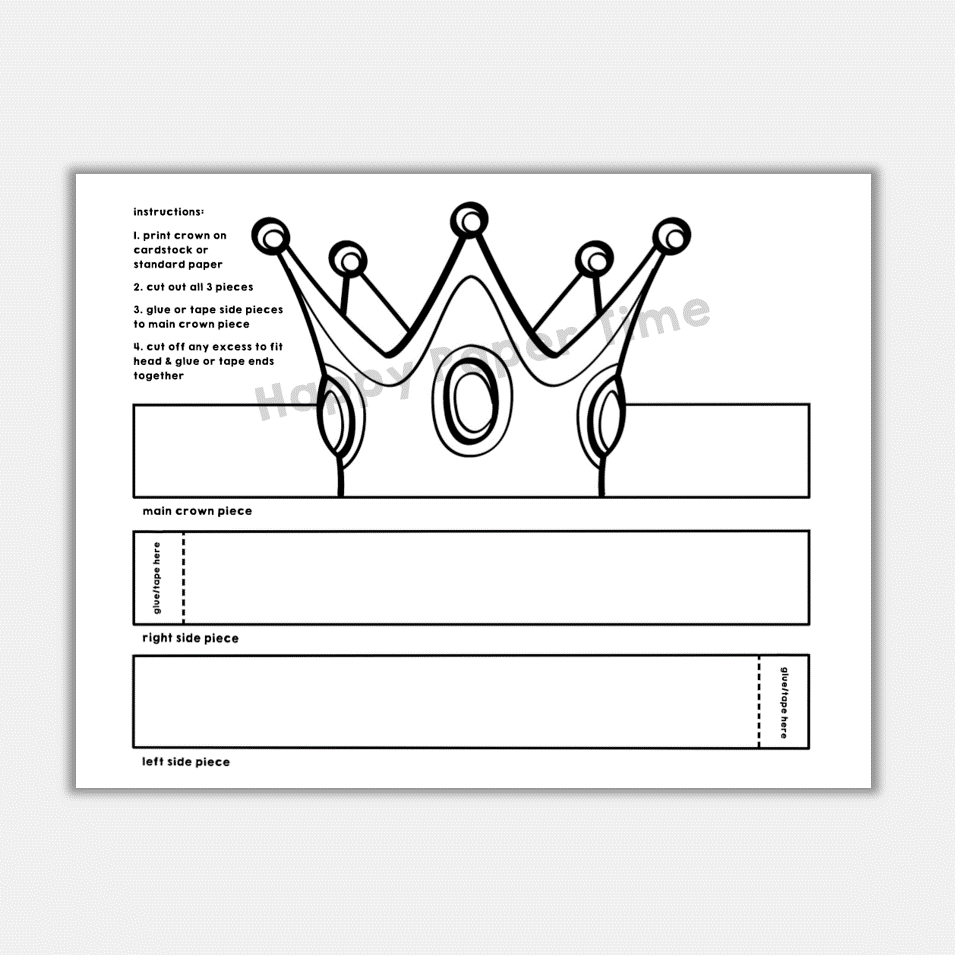 Princess Paper Crown Printable Royal Coloring Craft Activity Made By Teachers