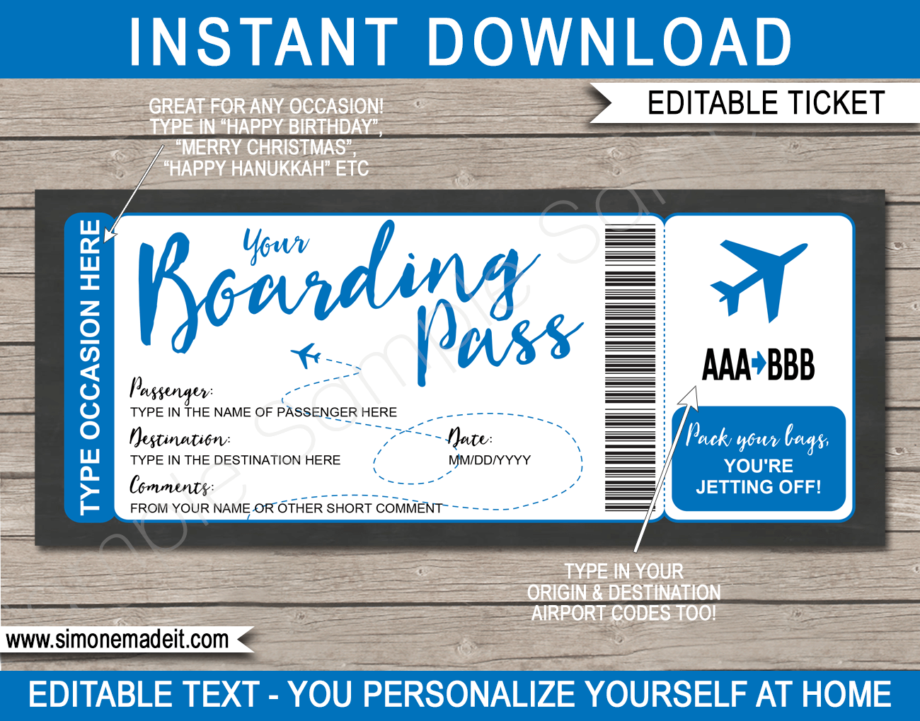 Free Printable Airline Ticket Templates Free Printable Airline Ticket Templates